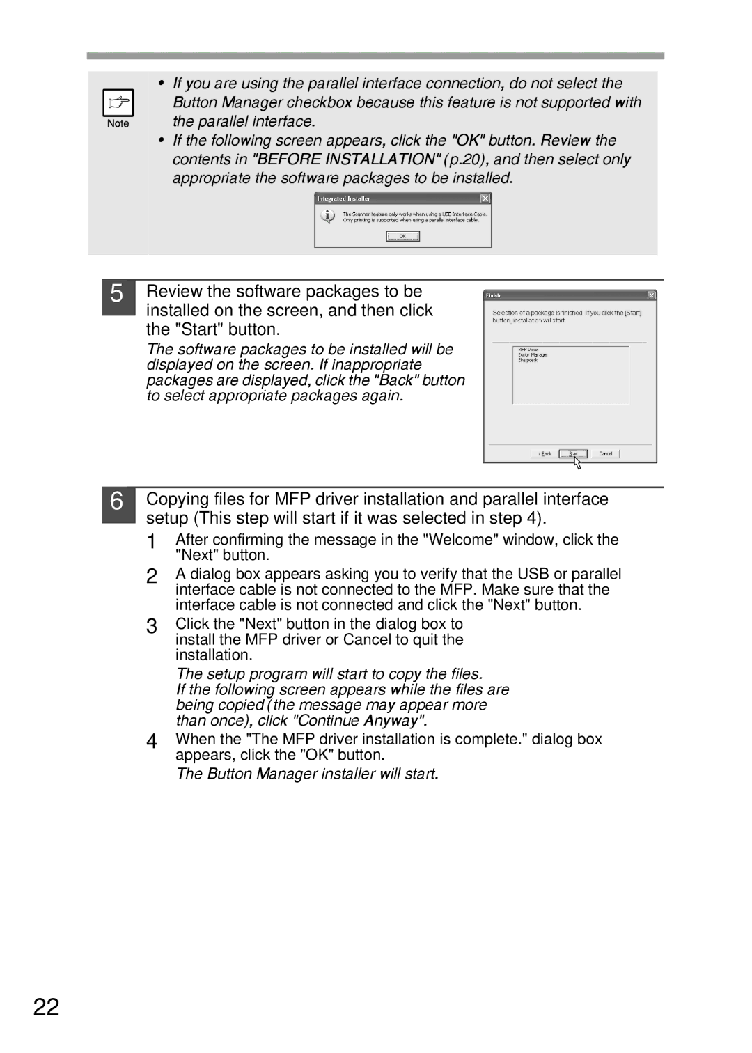 Sharp AL-1555, AL-1456, AL-1045, AL-1255 operation manual Button Manager installer will start 