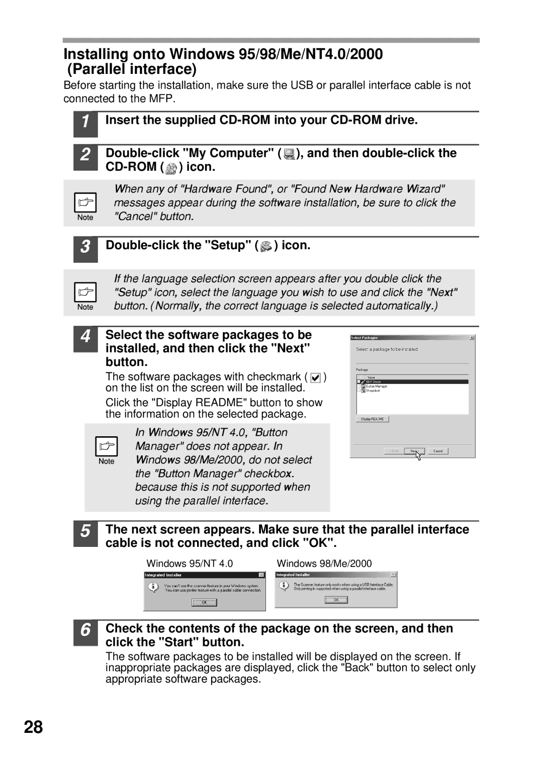 Sharp AL-1045, AL-1555, AL-1456, AL-1255 operation manual Windows 95/NT 