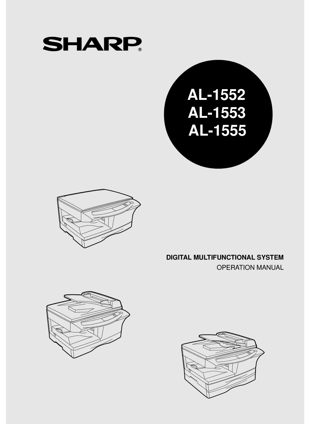 Sharp operation manual AL-1552 AL-1553 AL-1555 