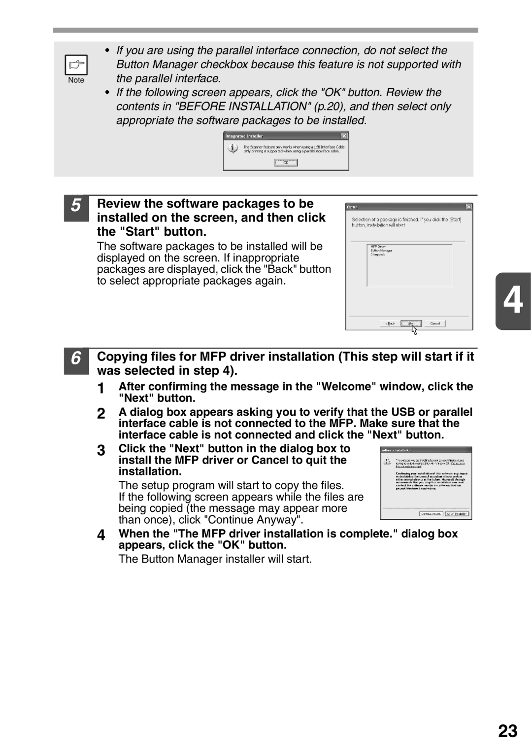 Sharp AL-1553, AL-1555, AL-1552 operation manual Button Manager installer will start 