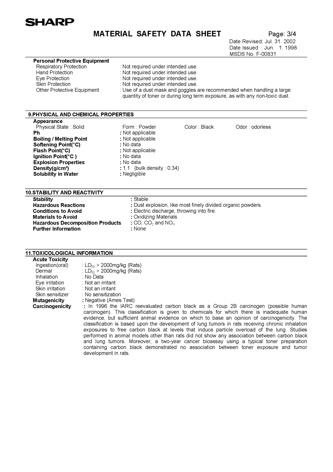 Sharp AL-1555, AL-1553, AL-1552 operation manual 3/4 