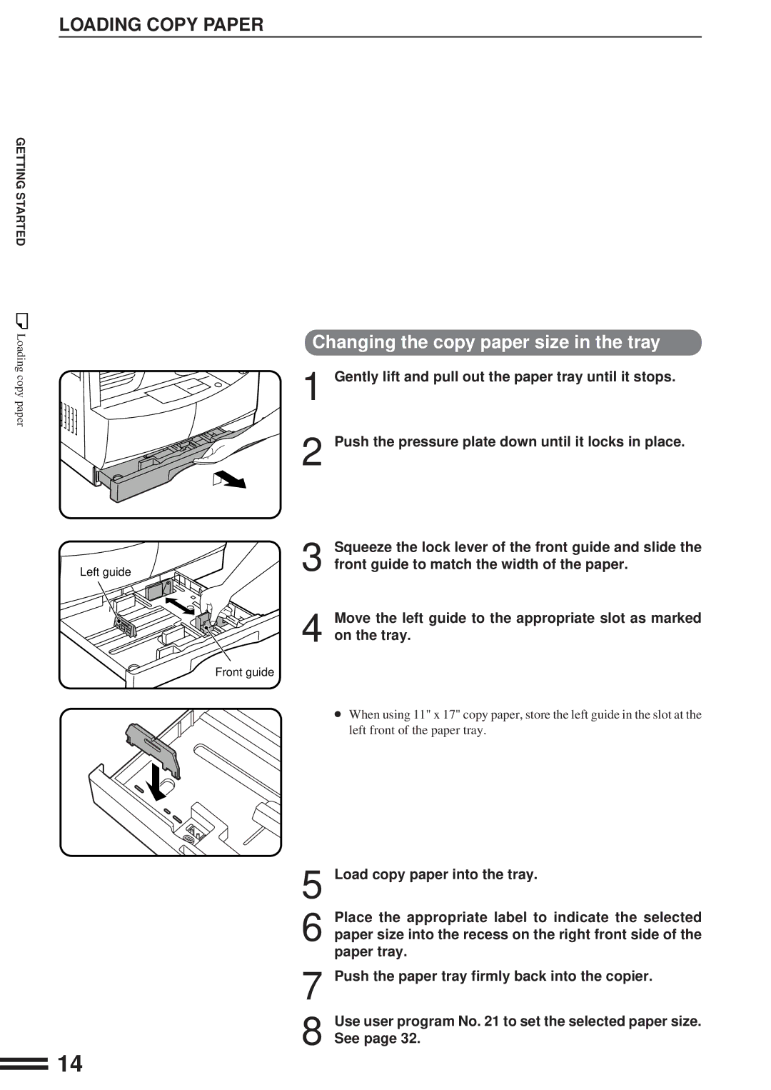 Sharp AL-1600 operation manual Loading Copy Paper 