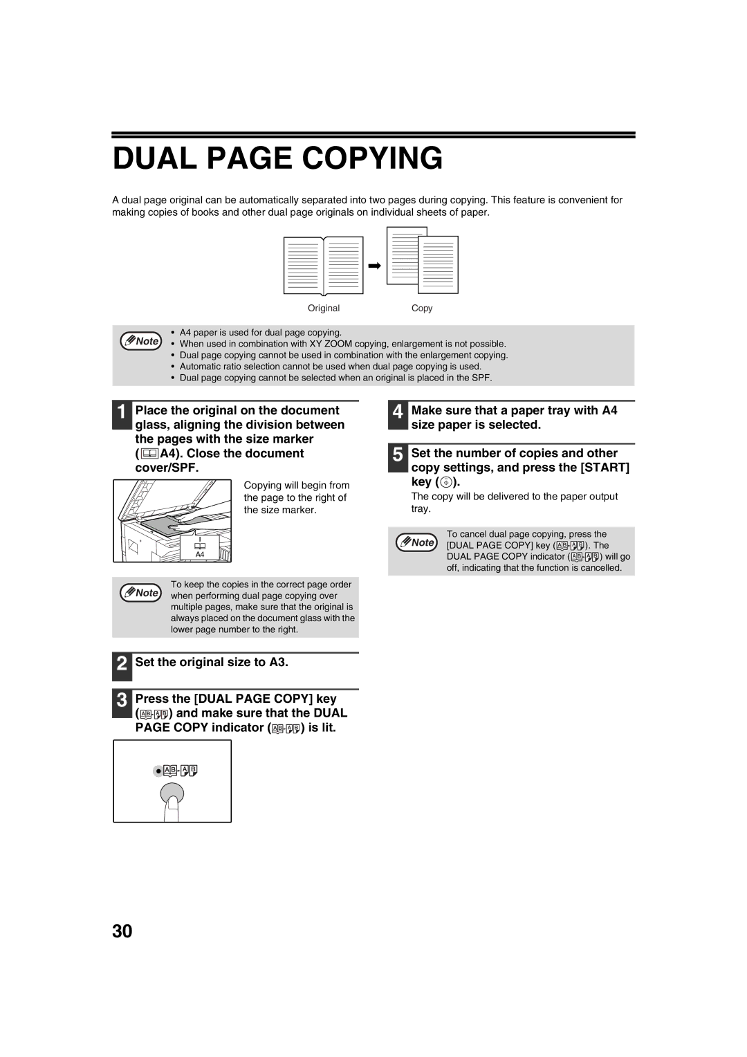 Sharp AL-1644, AL-1633 operation manual Dual page Copying 