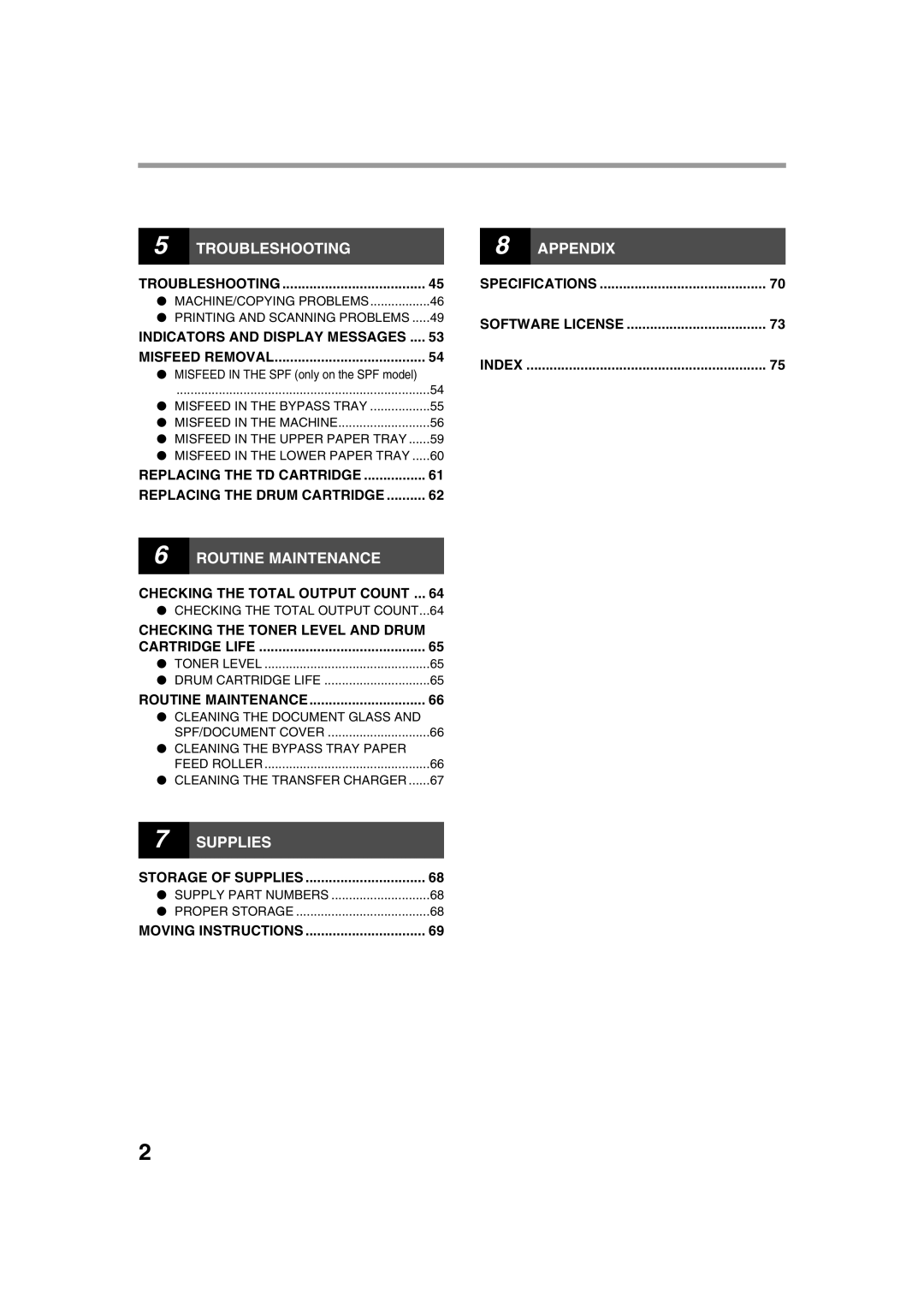 Sharp AL-1644, AL-1633 operation manual Troubleshooting, Misfeed in the SPF only on the SPF model 