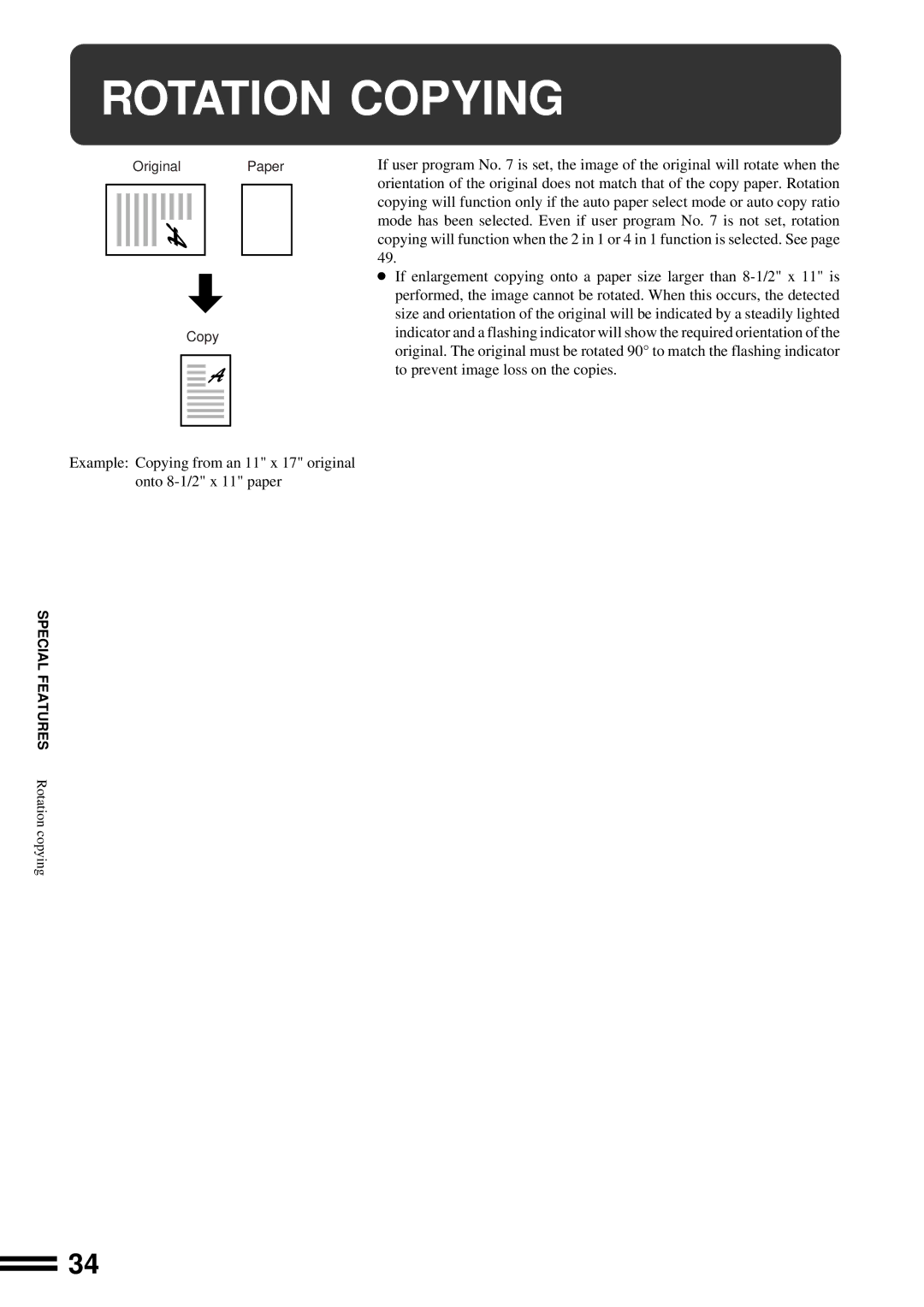 Sharp AL-1670 operation manual Rotation Copying 