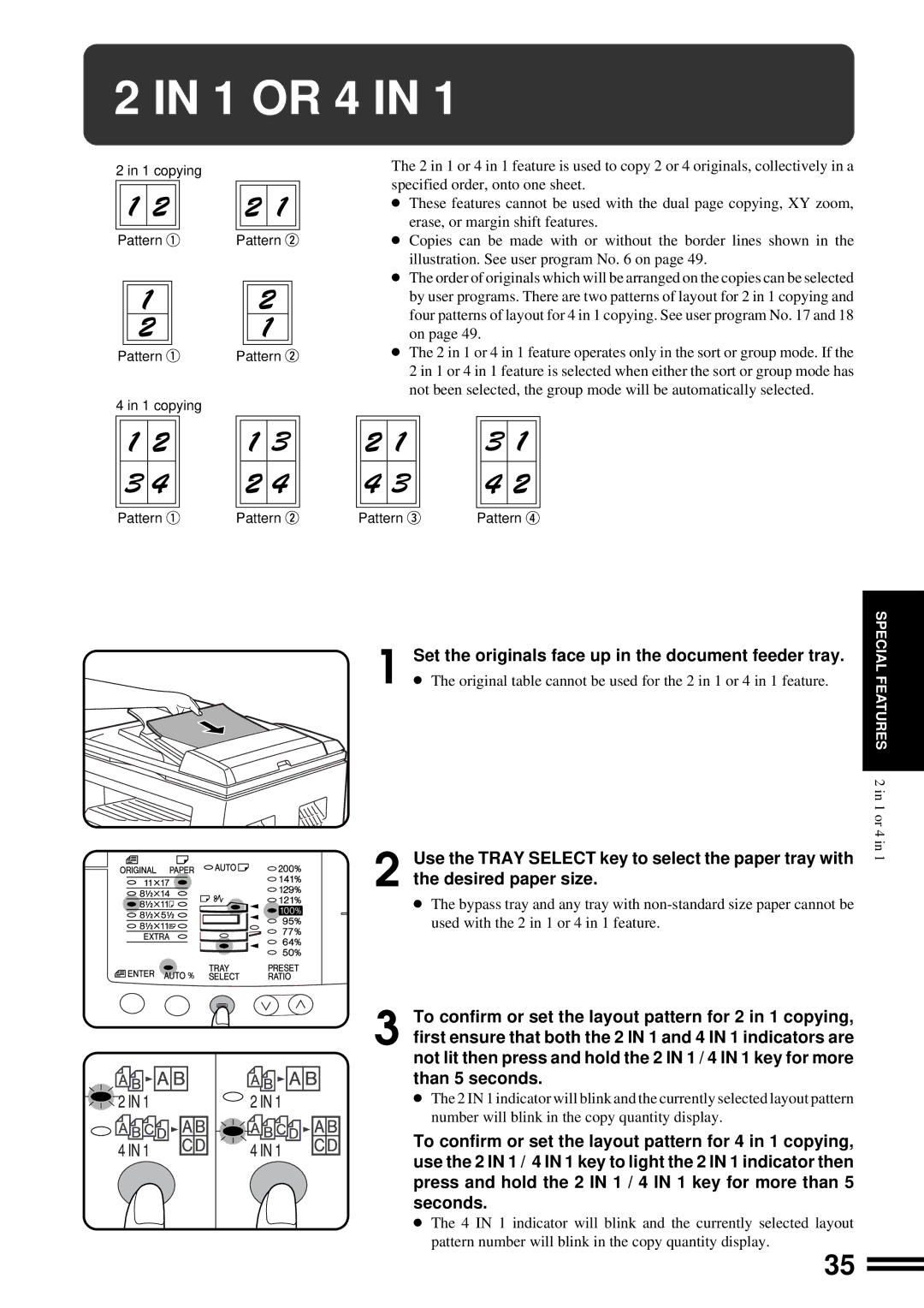 Sharp AL-1670 operation manual 1 or 4 