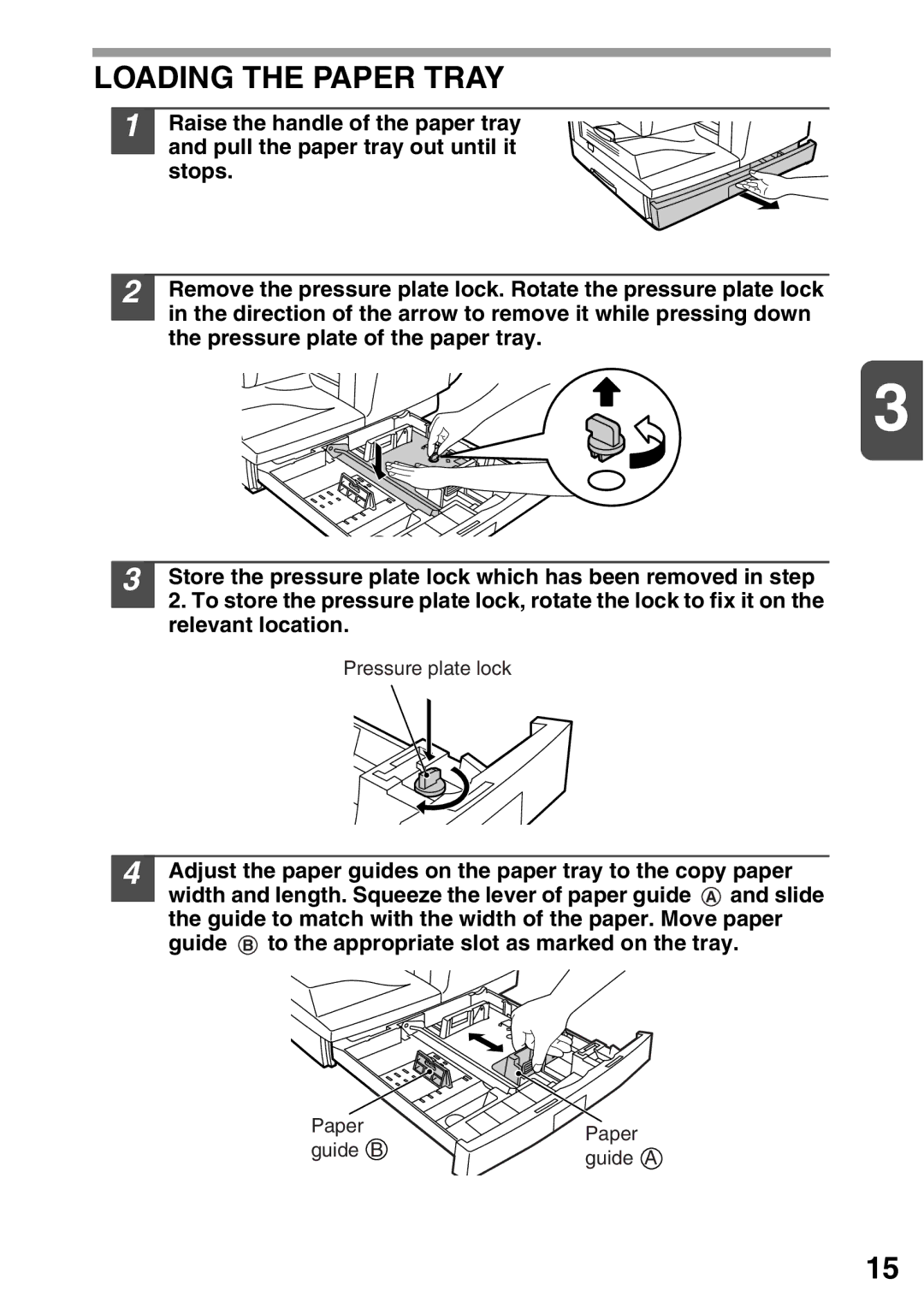 Sharp AL-2020, AL-2040 operation manual Loading the Paper Tray 