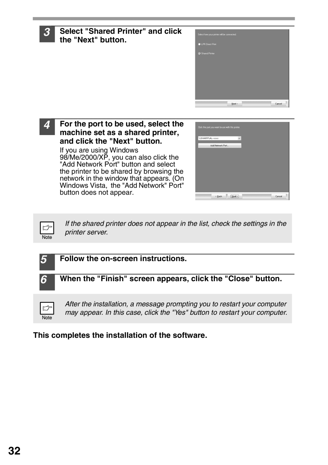 Sharp AL-2040, AL-2020 operation manual This completes the installation of the software 