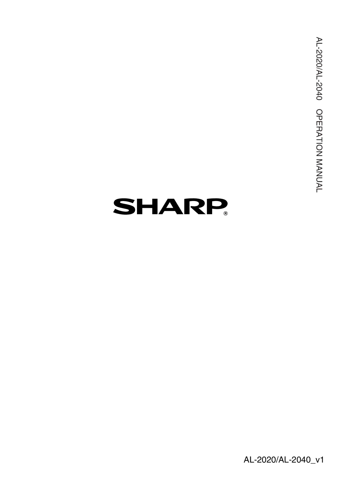 Sharp operation manual AL-2020/AL-2040v1 