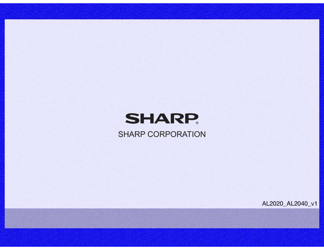 Sharp AL-2040, AL-2020 manual AL2020AL2040v1 