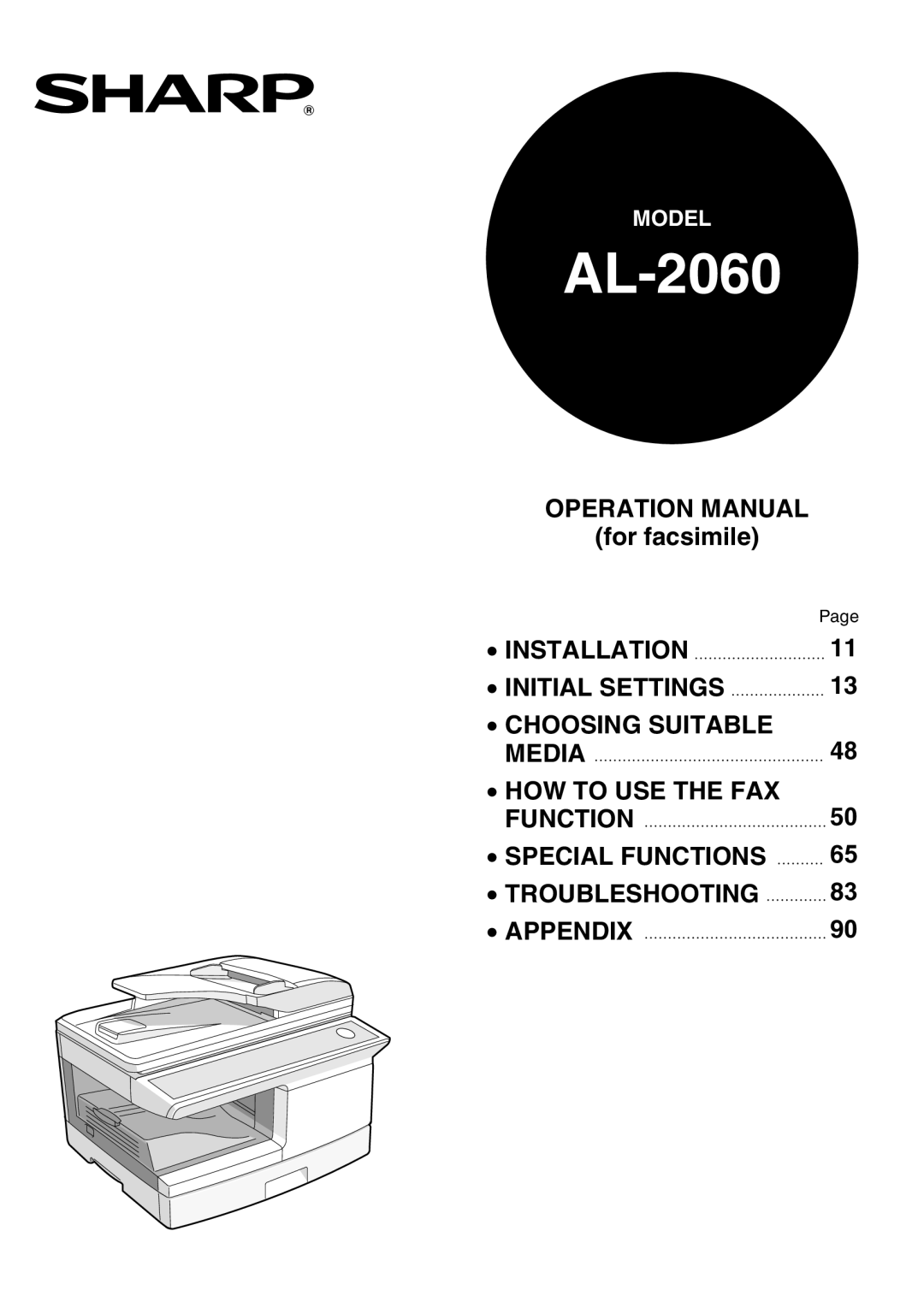 Sharp AL-2060 appendix 