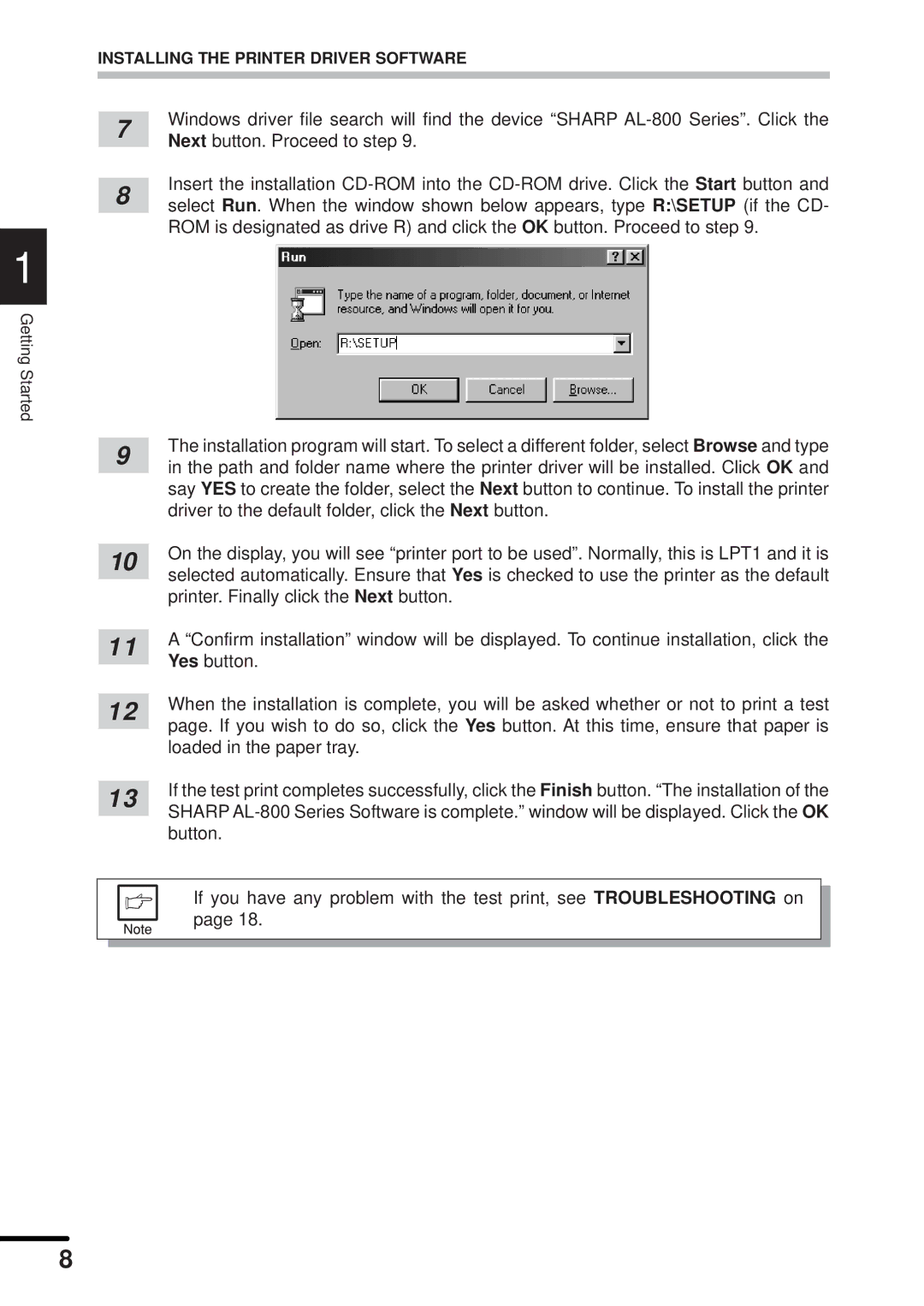 Sharp AL-840 operation manual Next button. Proceed to step 