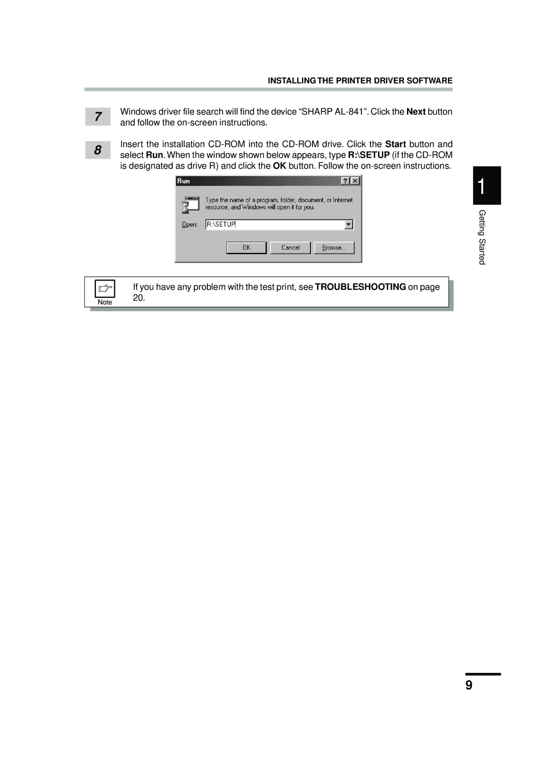 Sharp AL-841 appendix Follow the on-screen instructions 