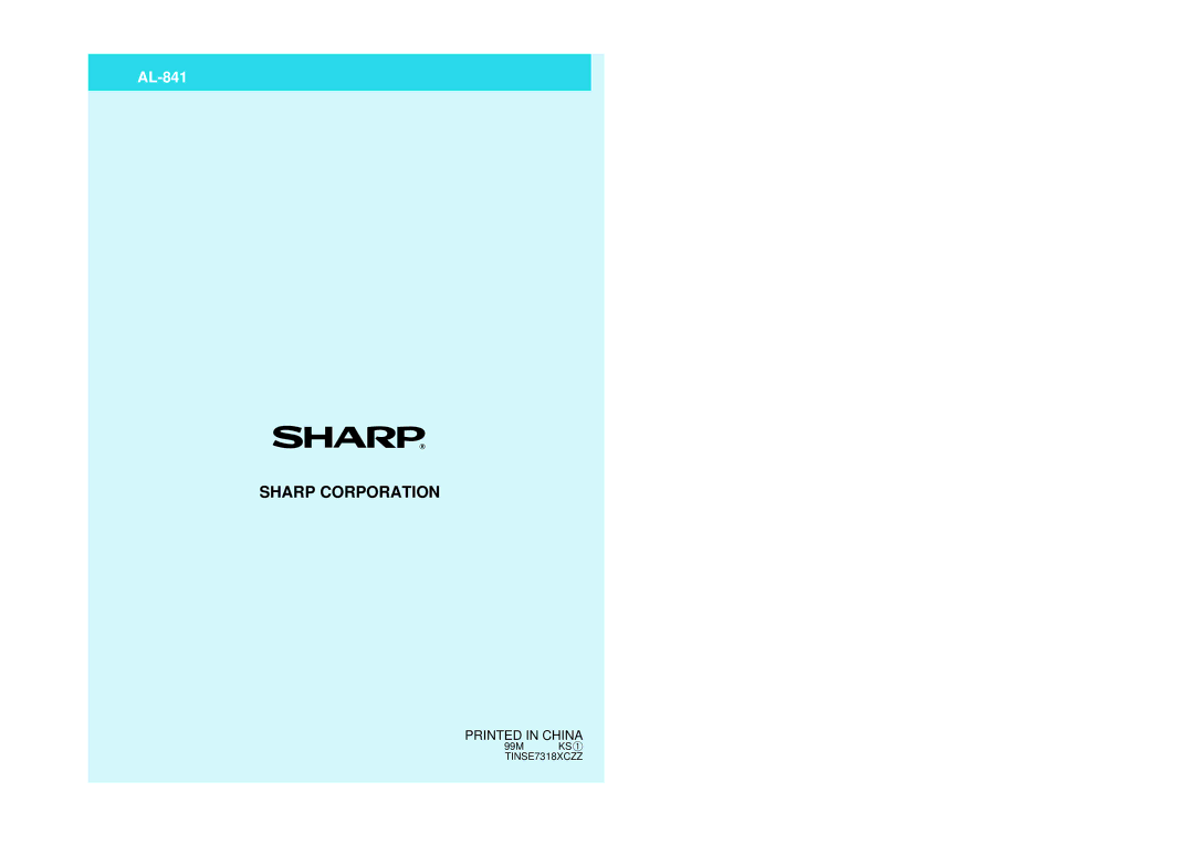 Sharp AL-841 appendix Sharp Corporation 