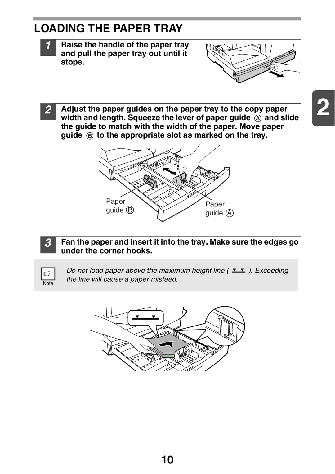 Sharp AL2041, AL2021 manual Loading the Paper Tray 