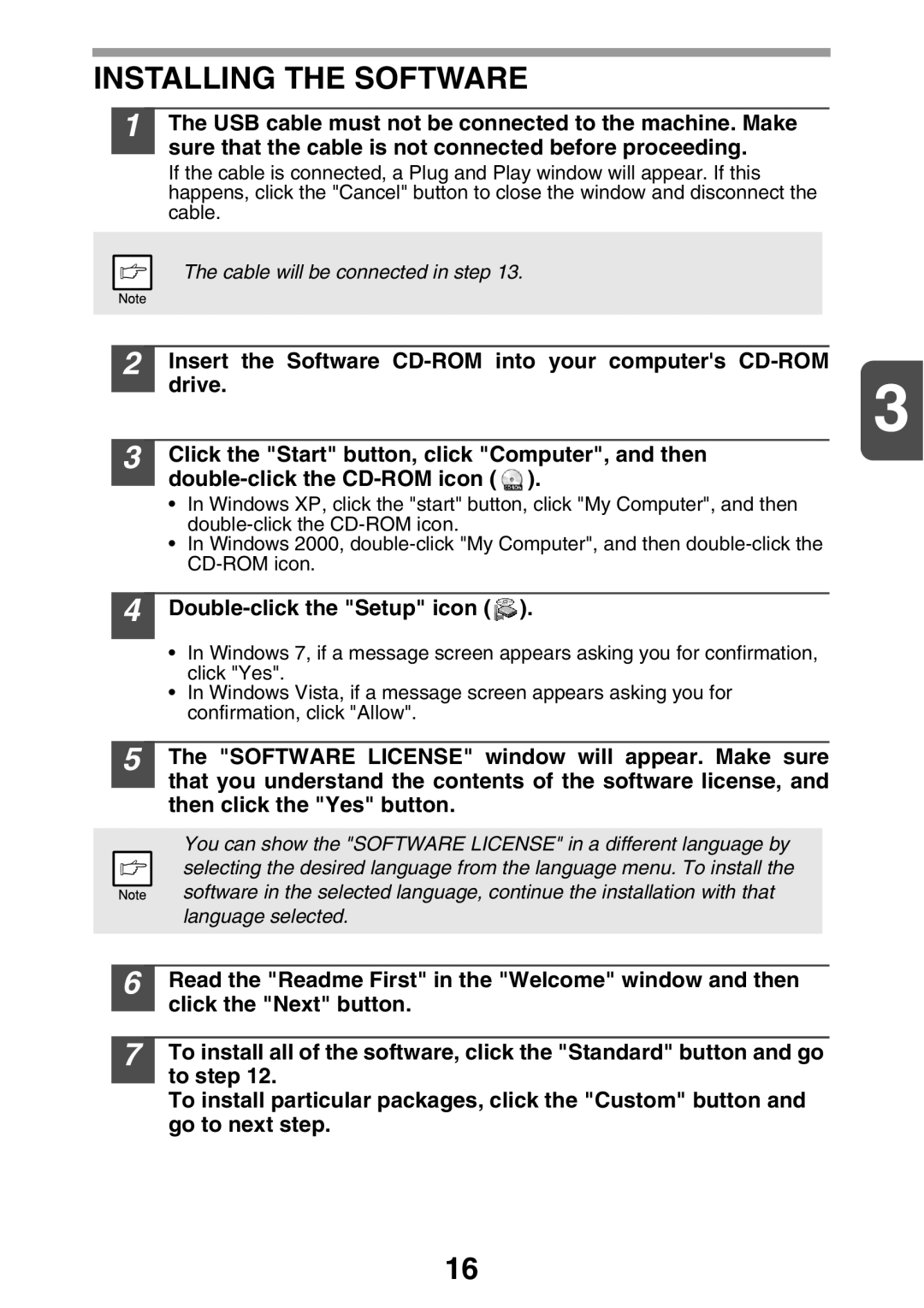 Sharp AL2041, AL2021 manual Installing the Software, Double-click the Setup icon 