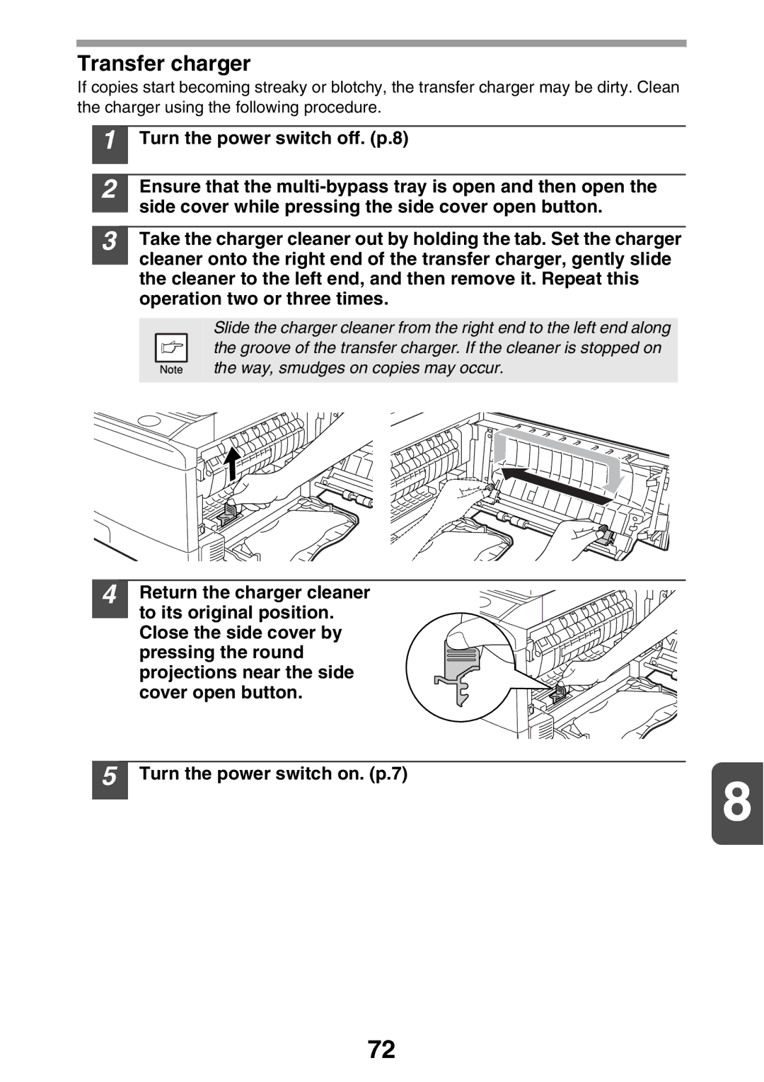 Sharp AL2041, AL2021 manual Transfer charger 