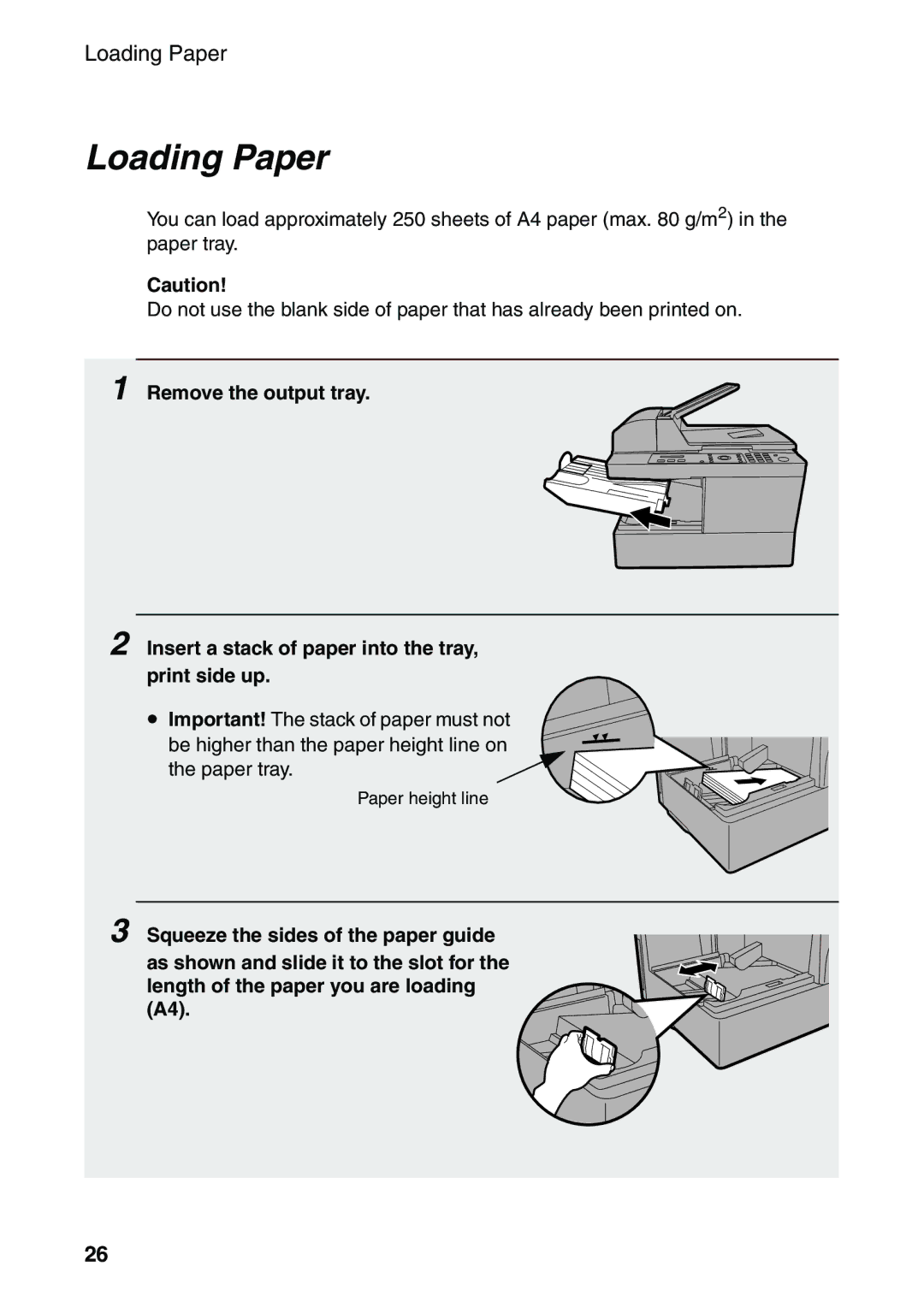 Sharp AM-300 manual Loading Paper 