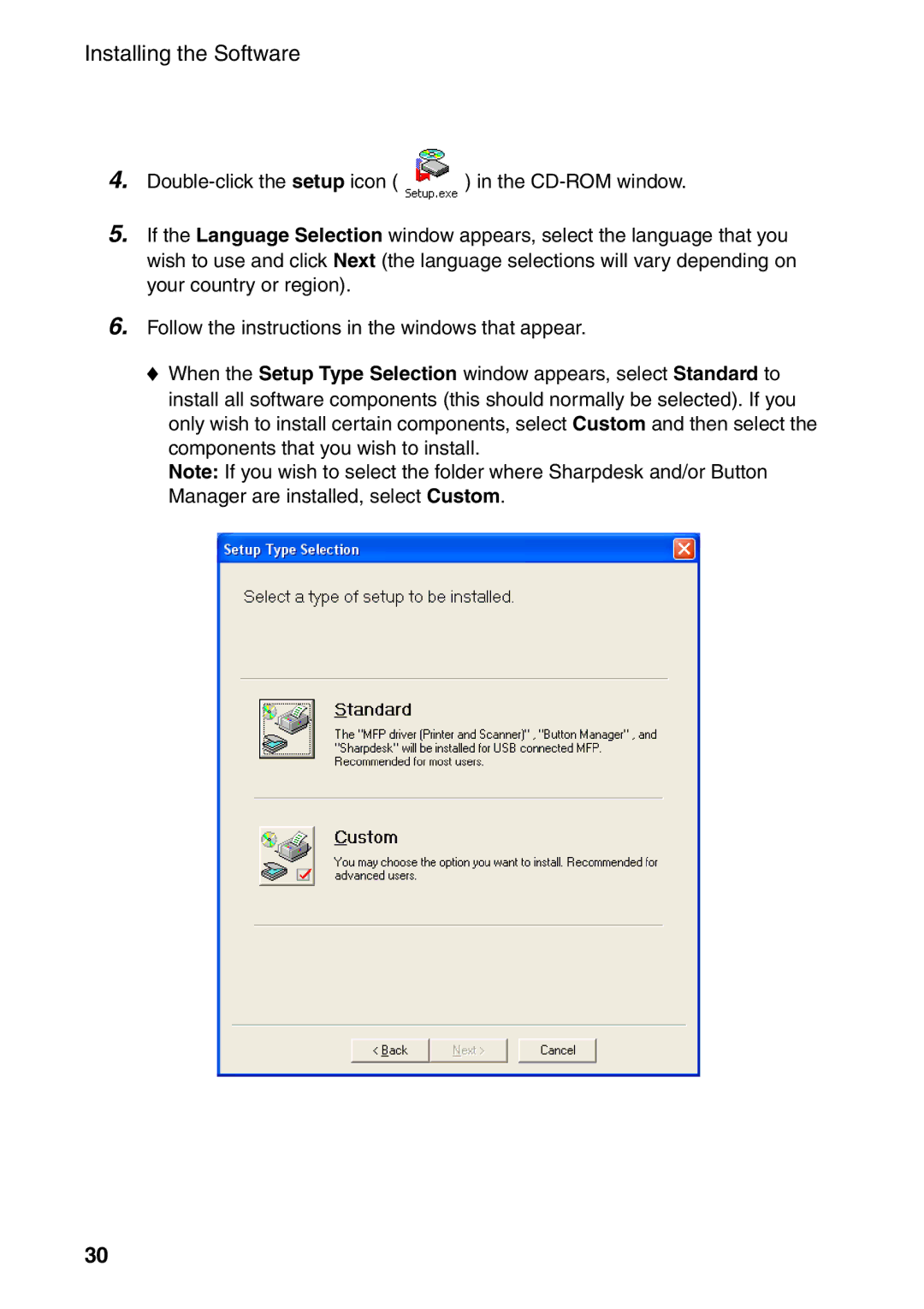 Sharp AM-300 manual Double-click the setup icon 