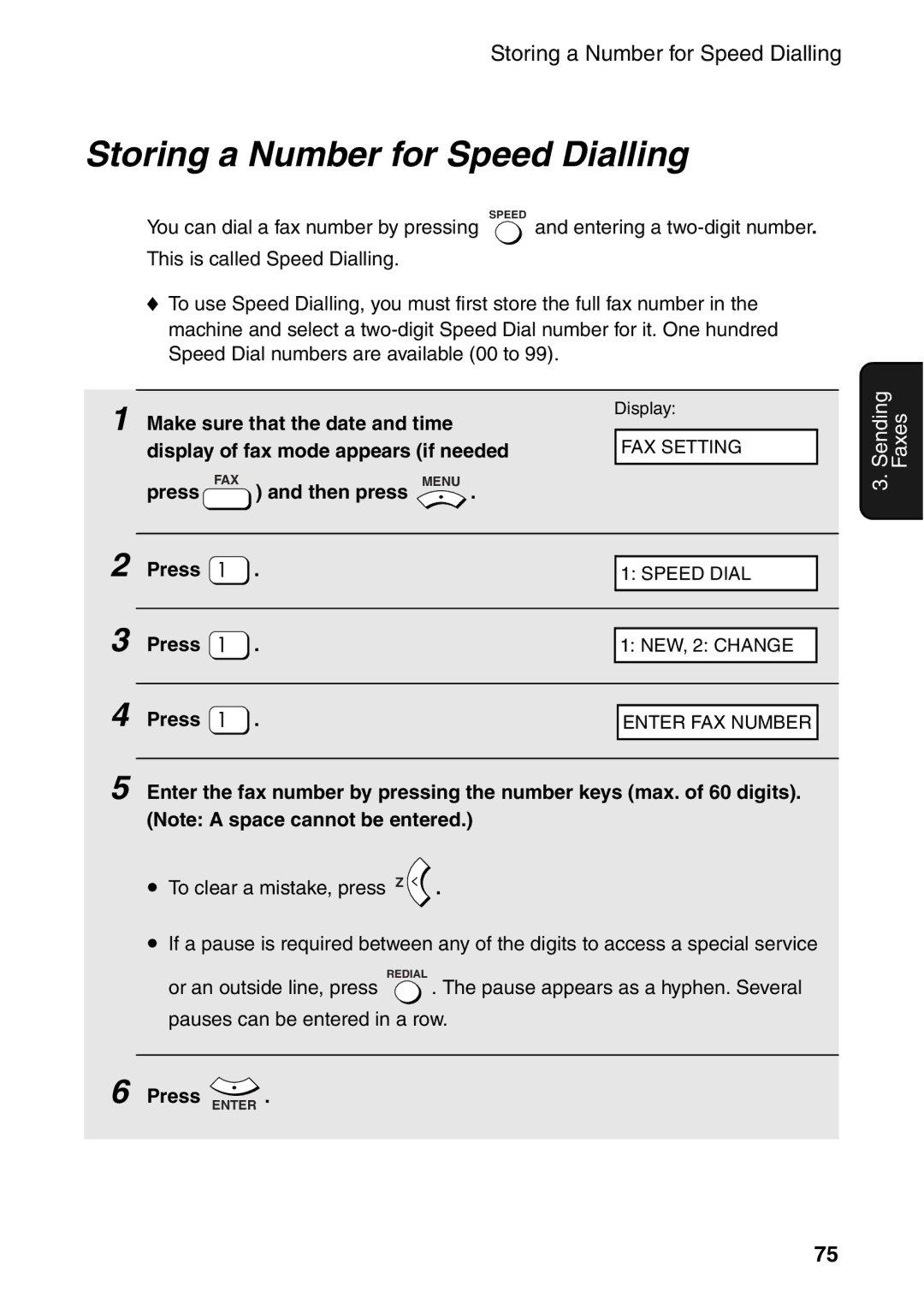 Sharp AM-300 manual Storing a Number for Speed Dialling, Press Enter 