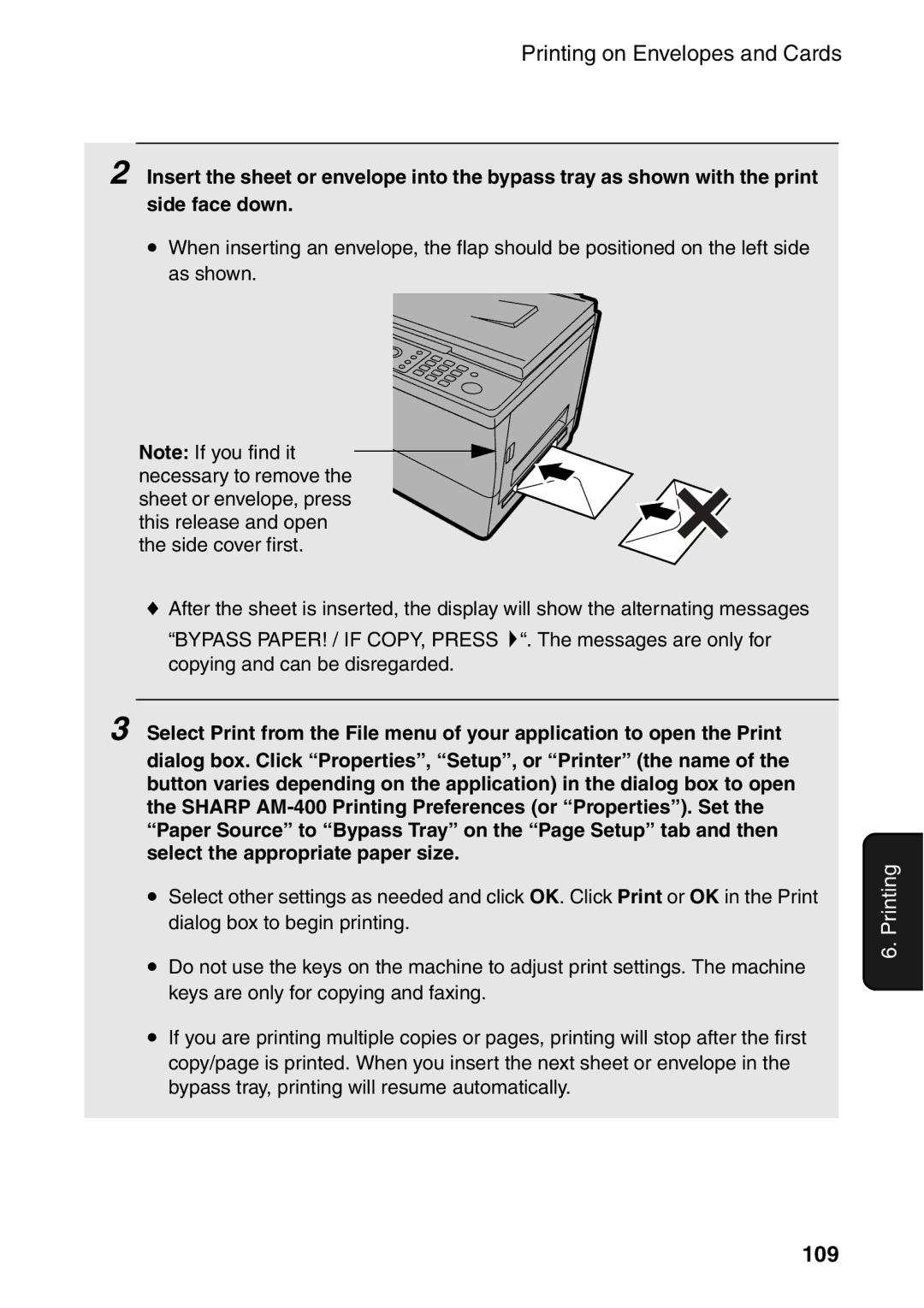 Sharp AM-400 manual 109 