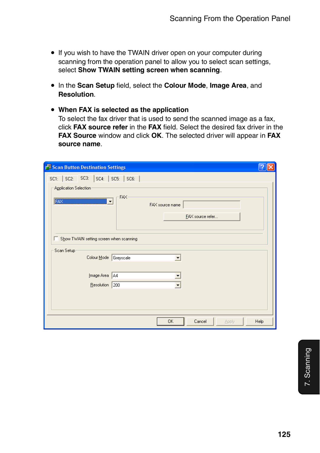 Sharp AM-400 manual 125, When FAX is selected as the application 