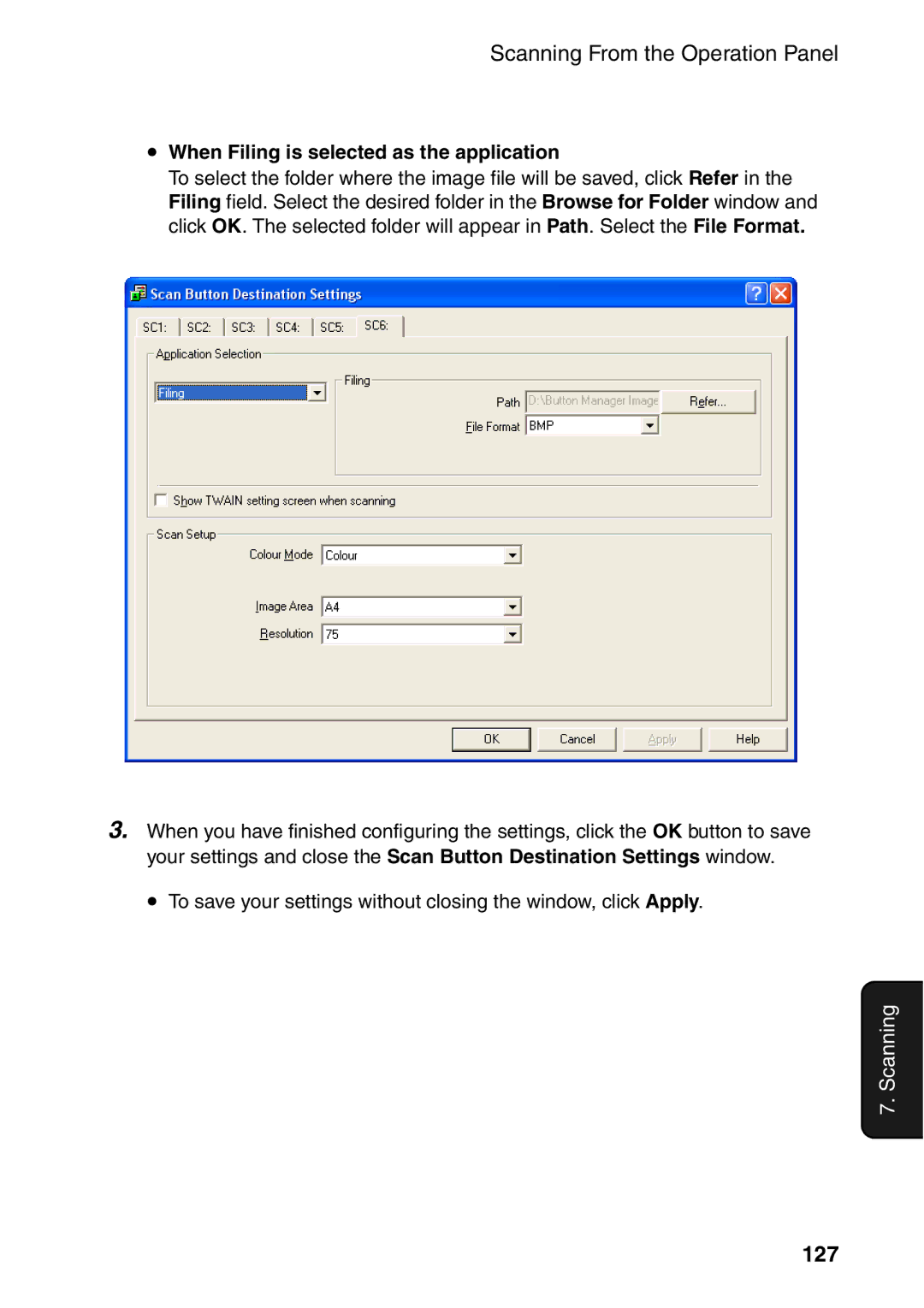 Sharp AM-400 manual 127, When Filing is selected as the application 