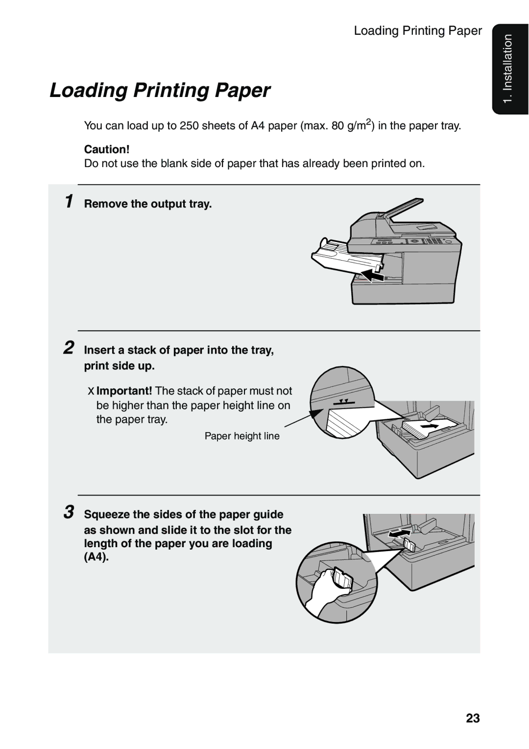 Sharp AM-400 manual Loading Printing Paper 