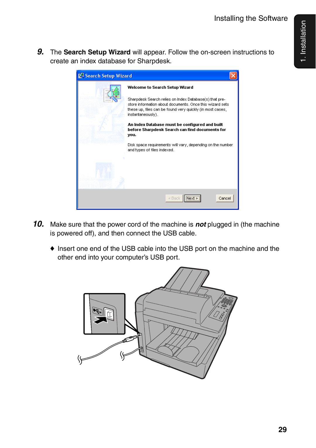 Sharp AM-400 manual Installation 