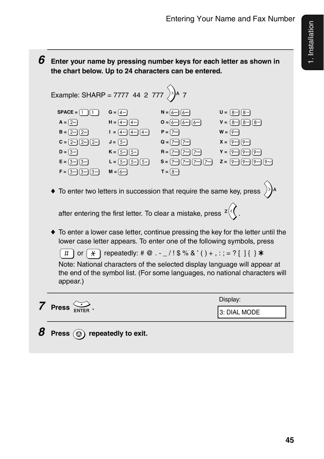 Sharp AM-400 manual After entering the first letter. To clear a mistake, press Z 