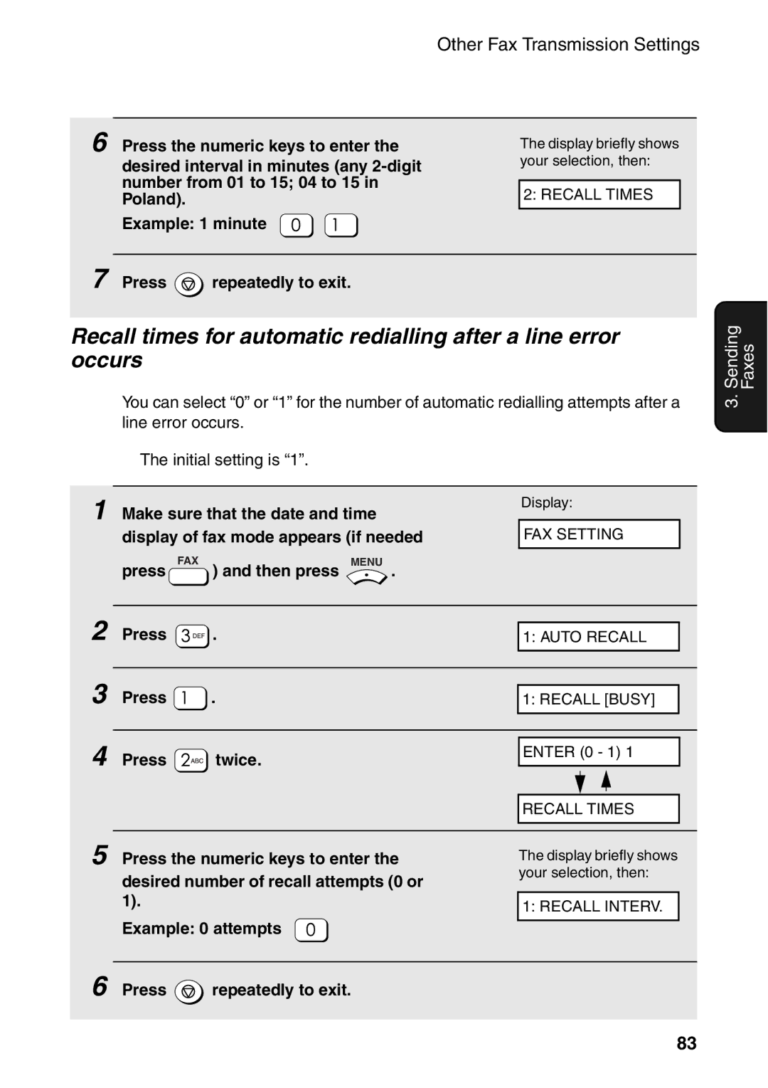 Sharp AM-400 manual Desired interval in minutes any 2-digit, Number from 01 to 15 04 to 15, Poland 