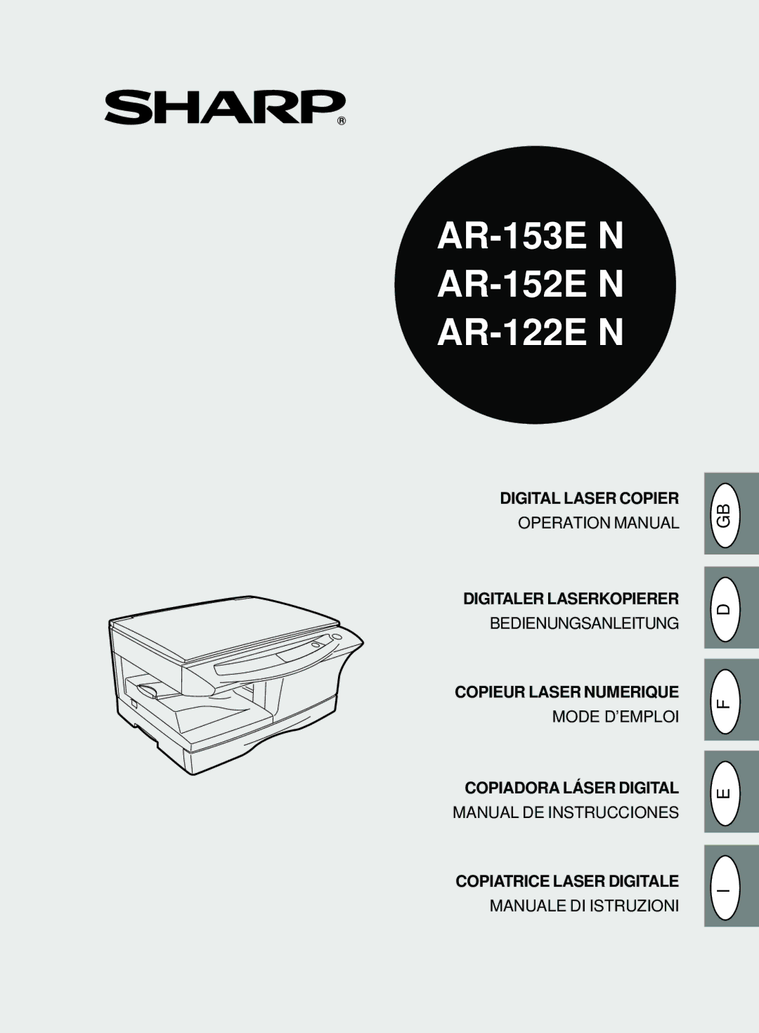 Sharp manual AR-153E N AR-152E N AR-122E N 