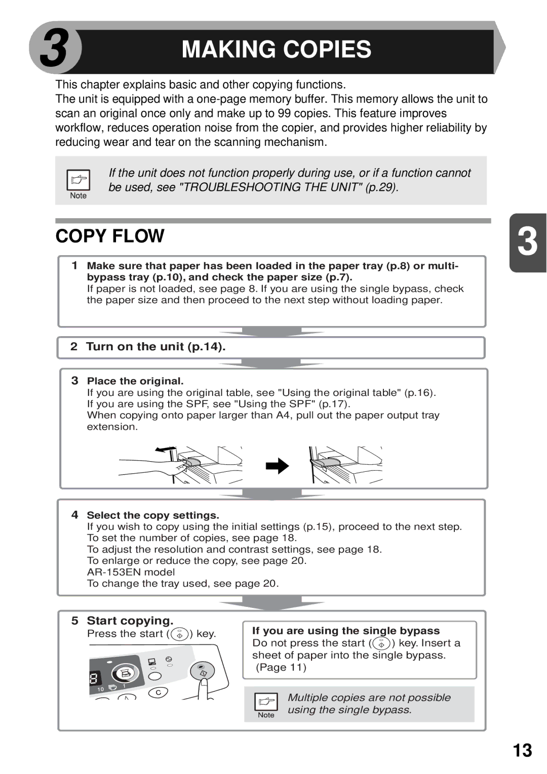 Sharp AR-122E N, AR-153E N, AR-152E N manual Making Copies, Copy Flow 