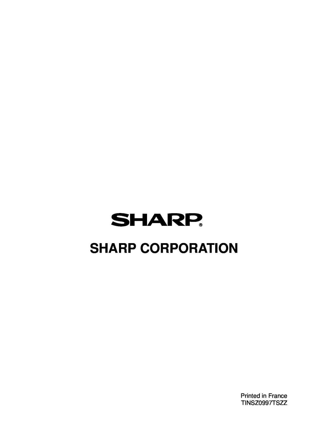 Sharp AR-152E N, AR-122E N, AR-153E N manual Sharp Corporation, Printed in France TINSZ0997TSZZ 