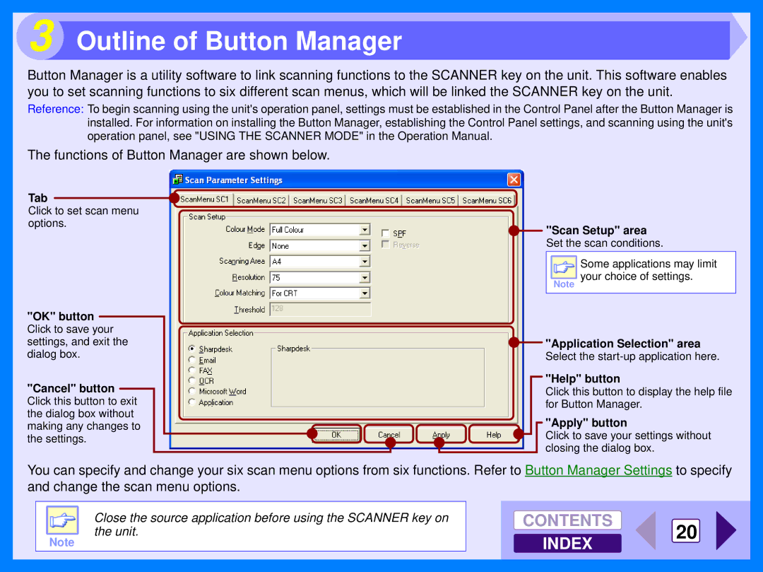 Sharp AR-122E manual Outline of Button Manager 