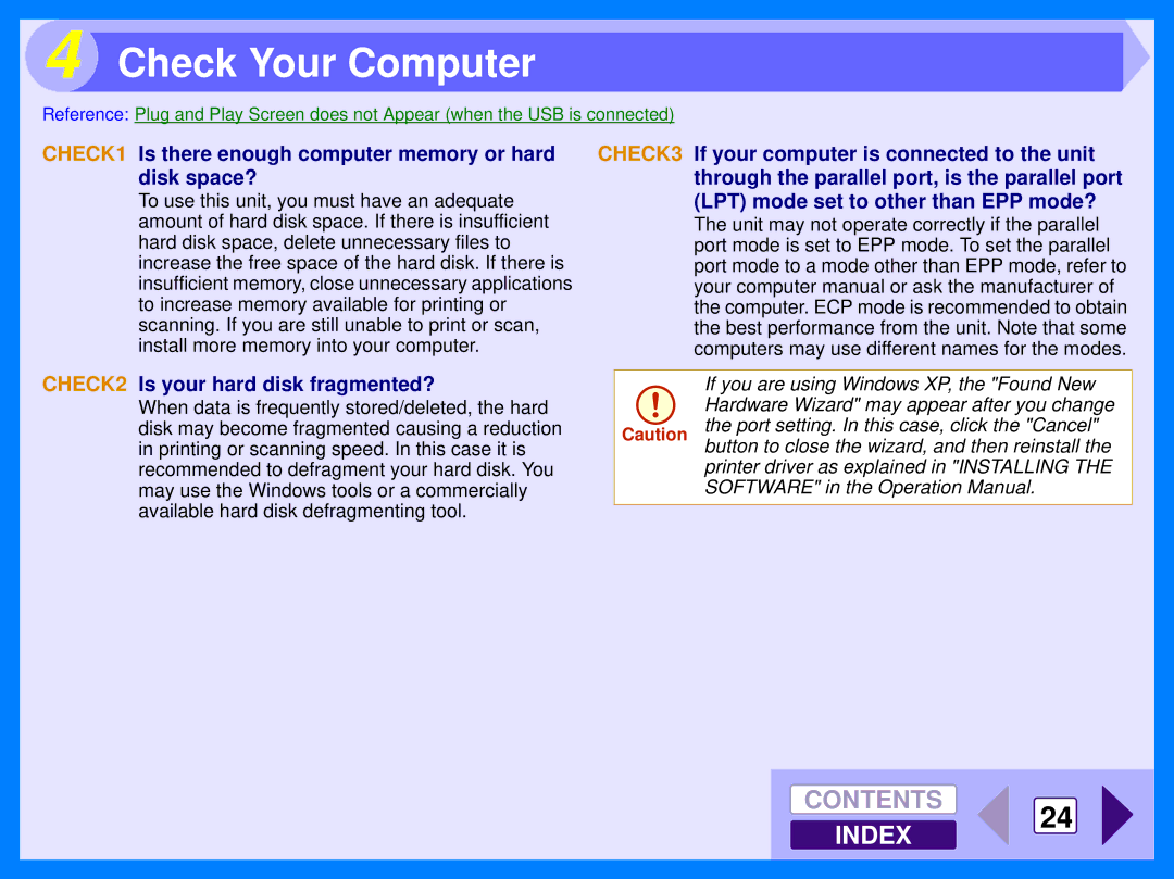 Sharp AR-122E manual Check Your Computer, CHECK1 Is there enough computer memory or hard disk space? 