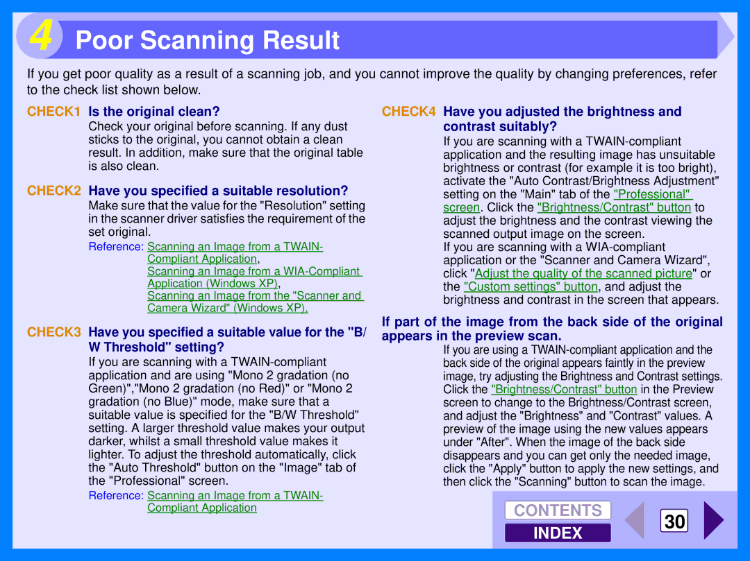 Sharp AR-122E manual Poor Scanning Result, CHECK1 Is the original clean?, CHECK2 Have you specified a suitable resolution? 