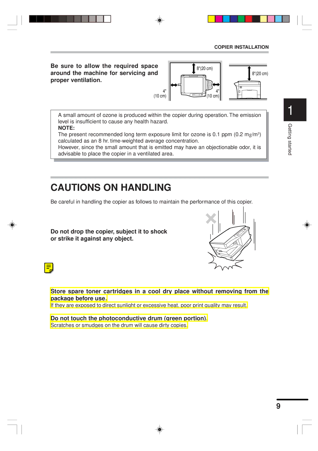 Sharp AR-151 operation manual Do not touch the photoconductive drum green portion 