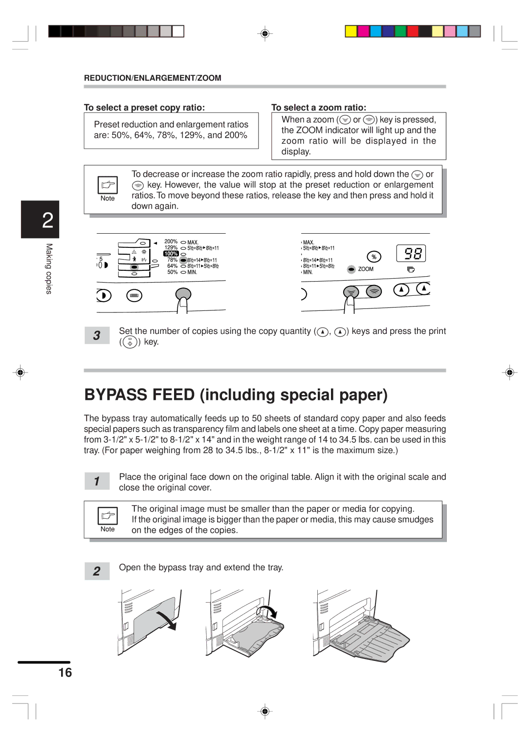 Sharp AR-151 operation manual To select a preset copy ratio, To select a zoom ratio 