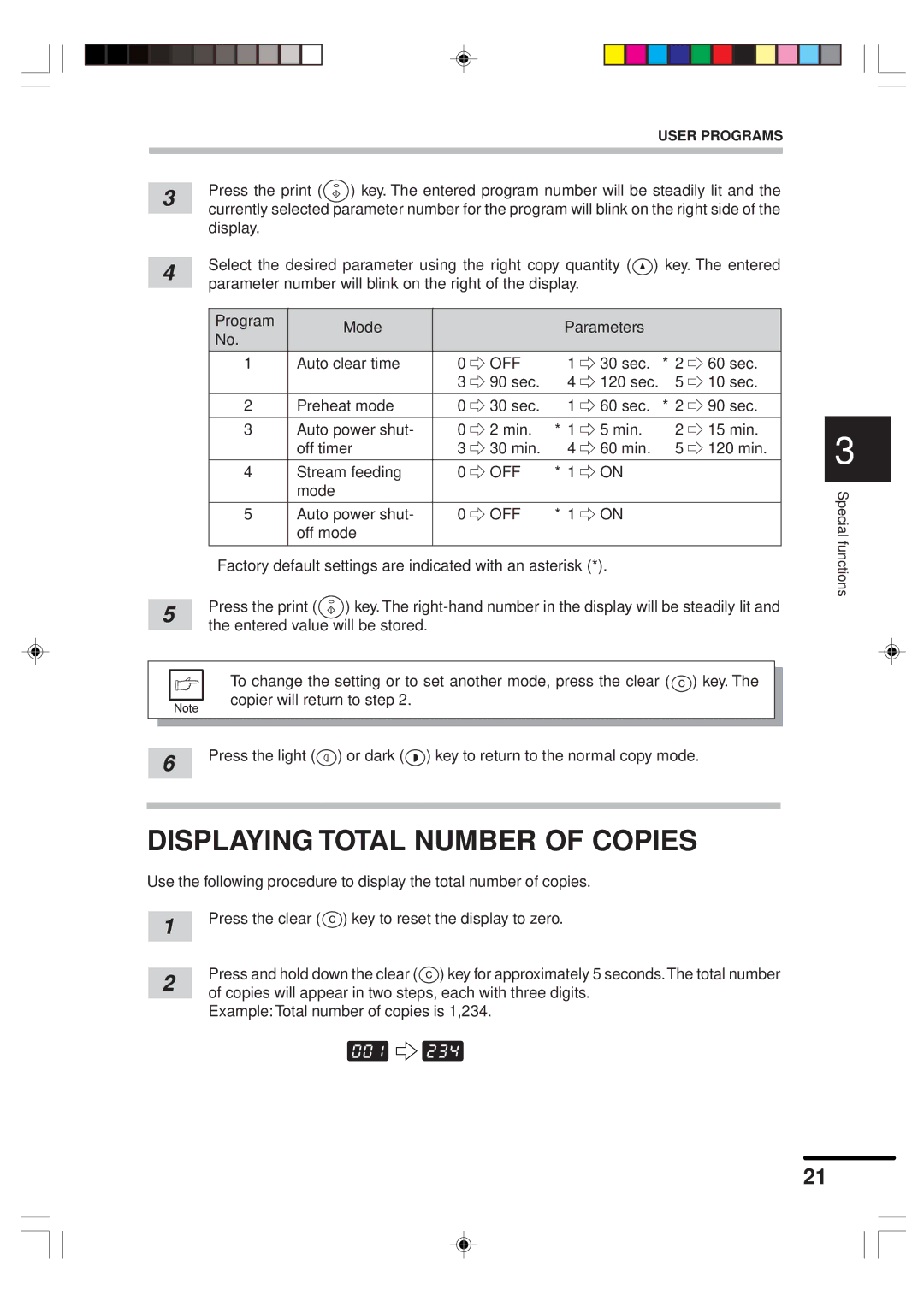 Sharp AR-151 operation manual Displaying Total Number of Copies, Off 