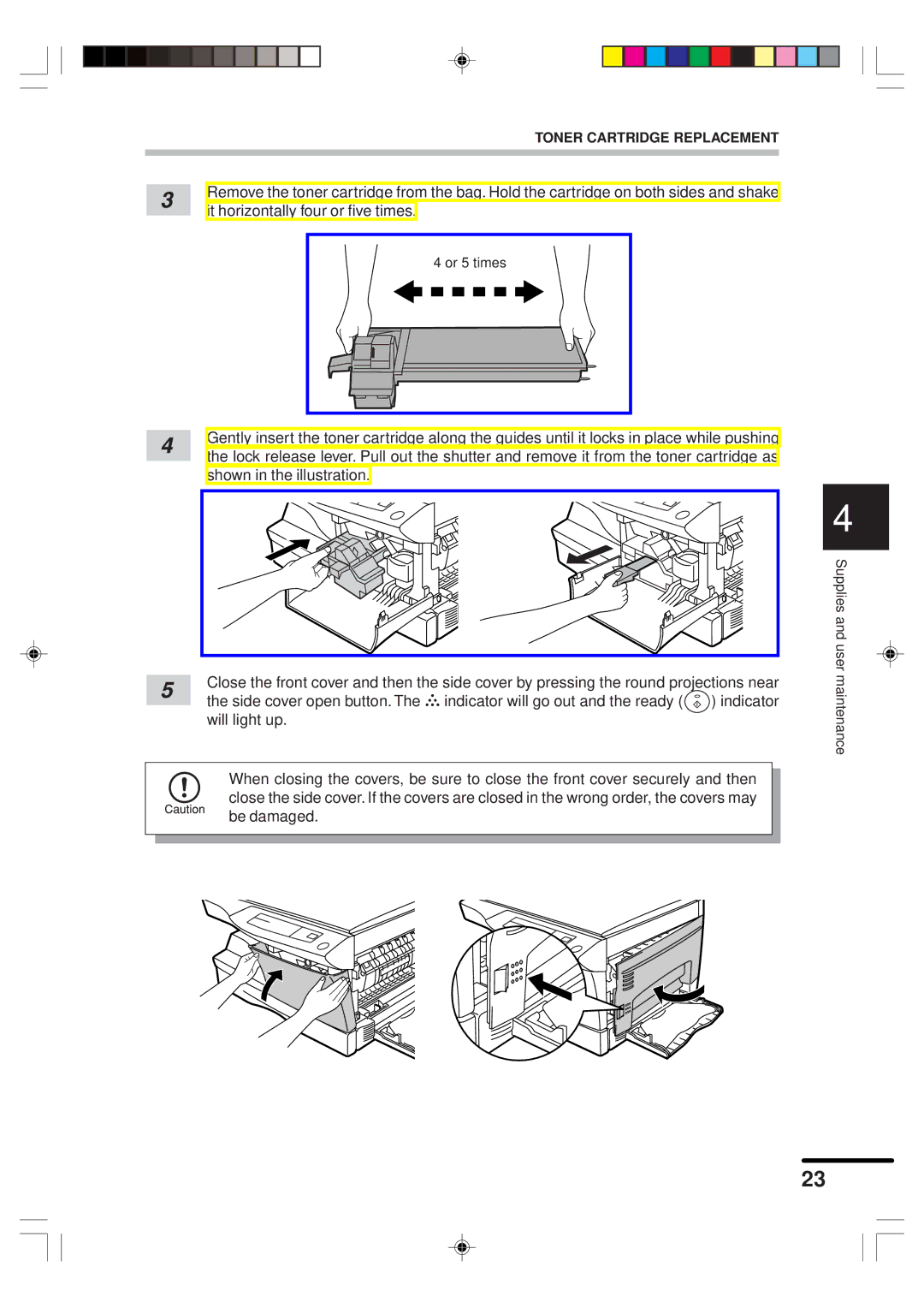 Sharp AR-151 operation manual Toner Cartridge Replacement 