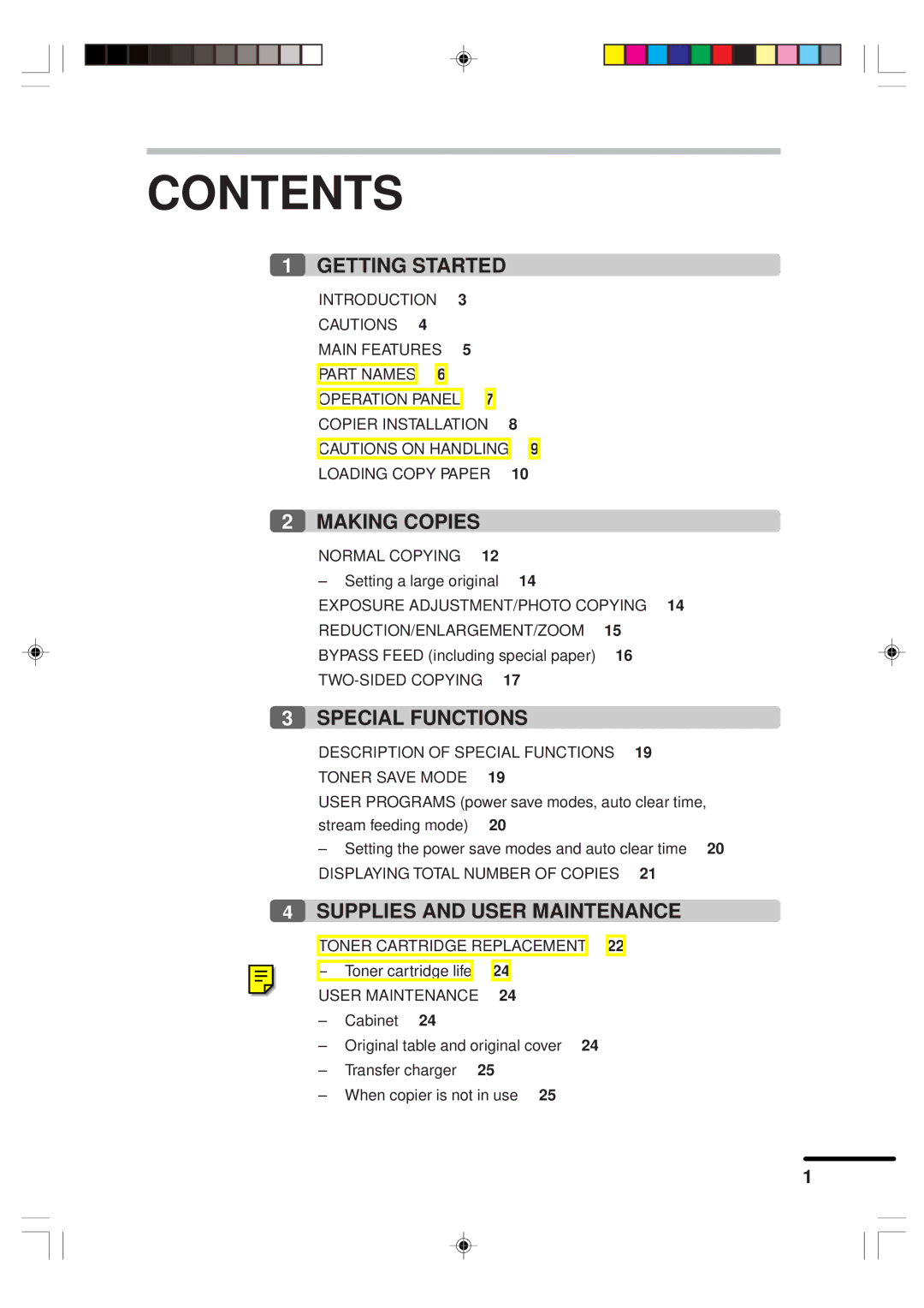 Sharp AR-151 operation manual Contents 