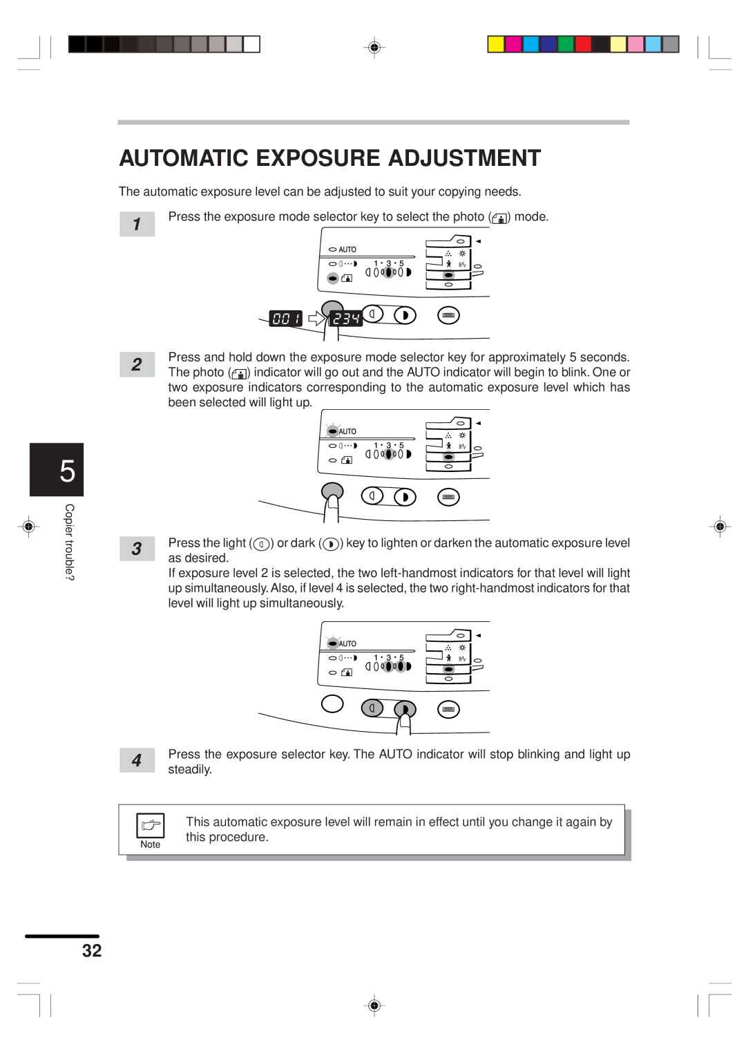 Sharp AR-151 operation manual Automatic Exposure Adjustment 