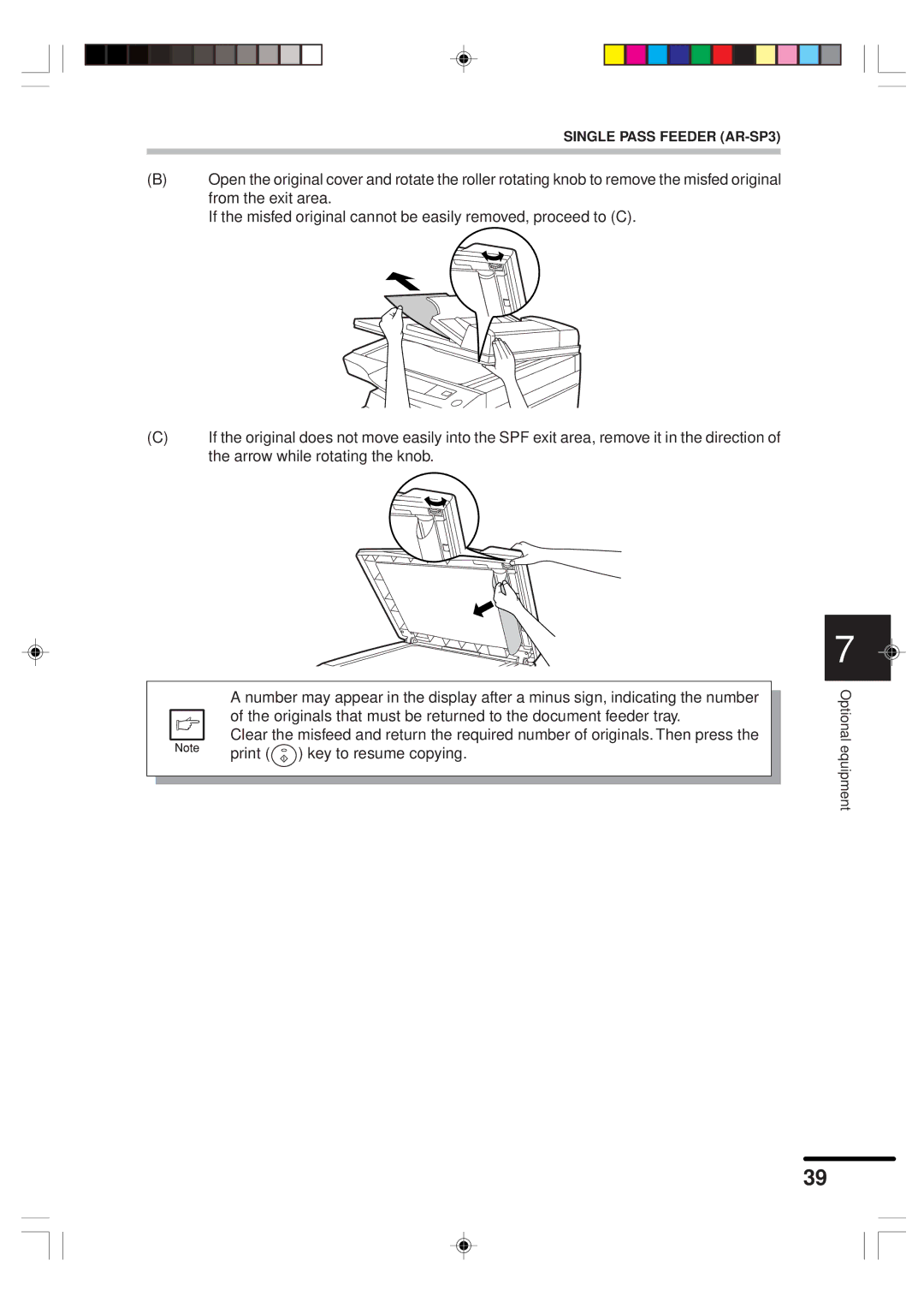 Sharp AR-151 operation manual Single Pass Feeder AR-SP3 