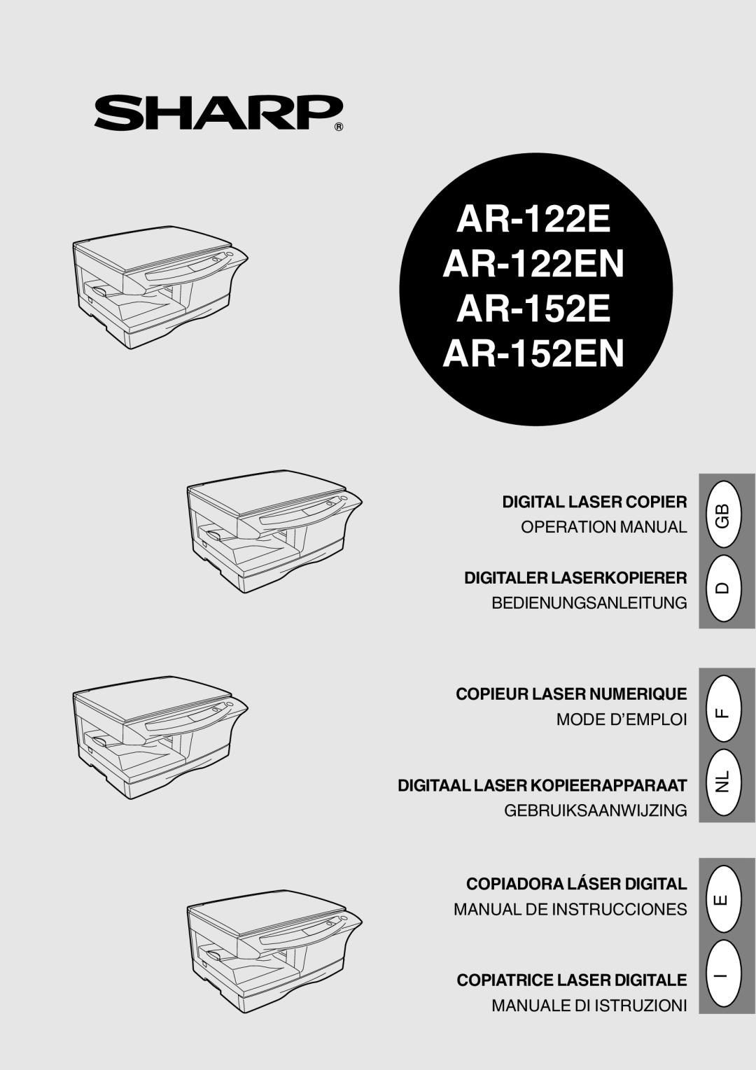 Sharp operation manual AR-122E AR-122EN AR-152E AR-152EN 