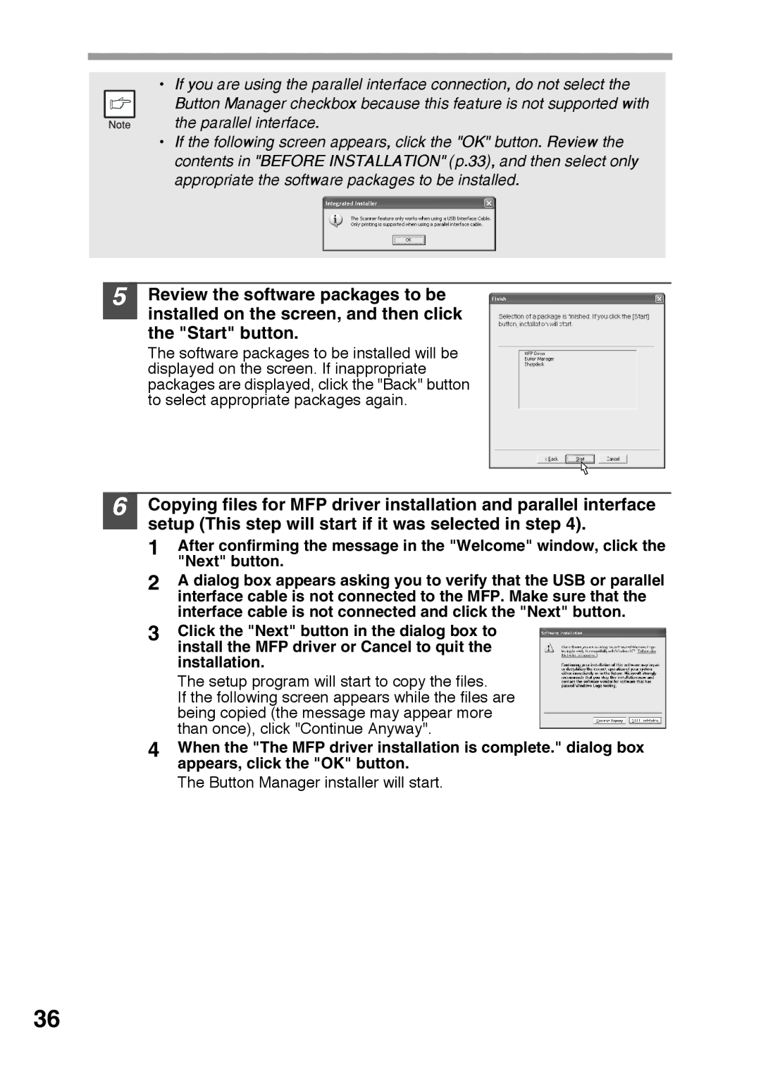 Sharp AR-152E, AR-122E operation manual Button Manager installer will start 