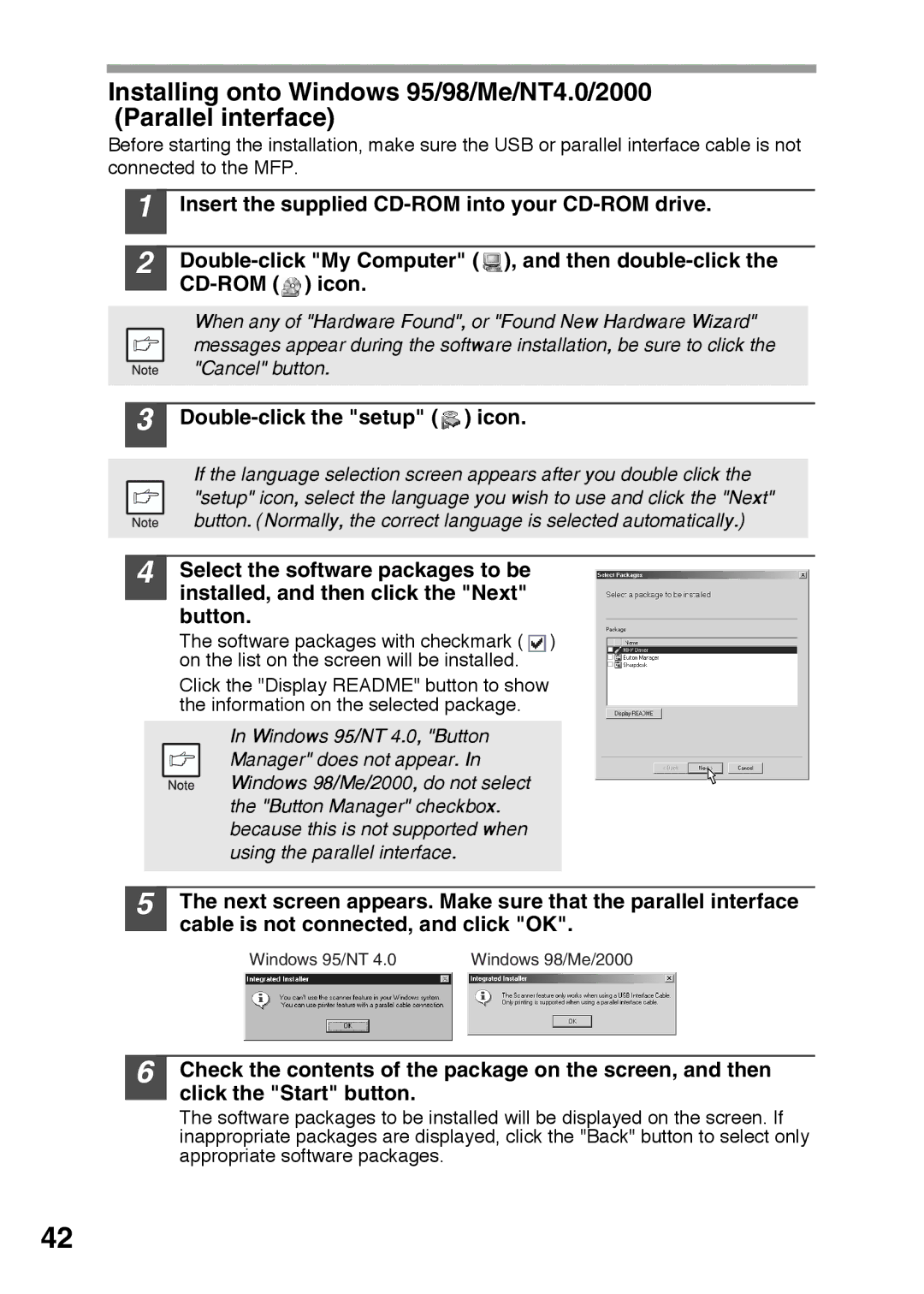 Sharp AR-152E, AR-122E operation manual Windows 95/NT 