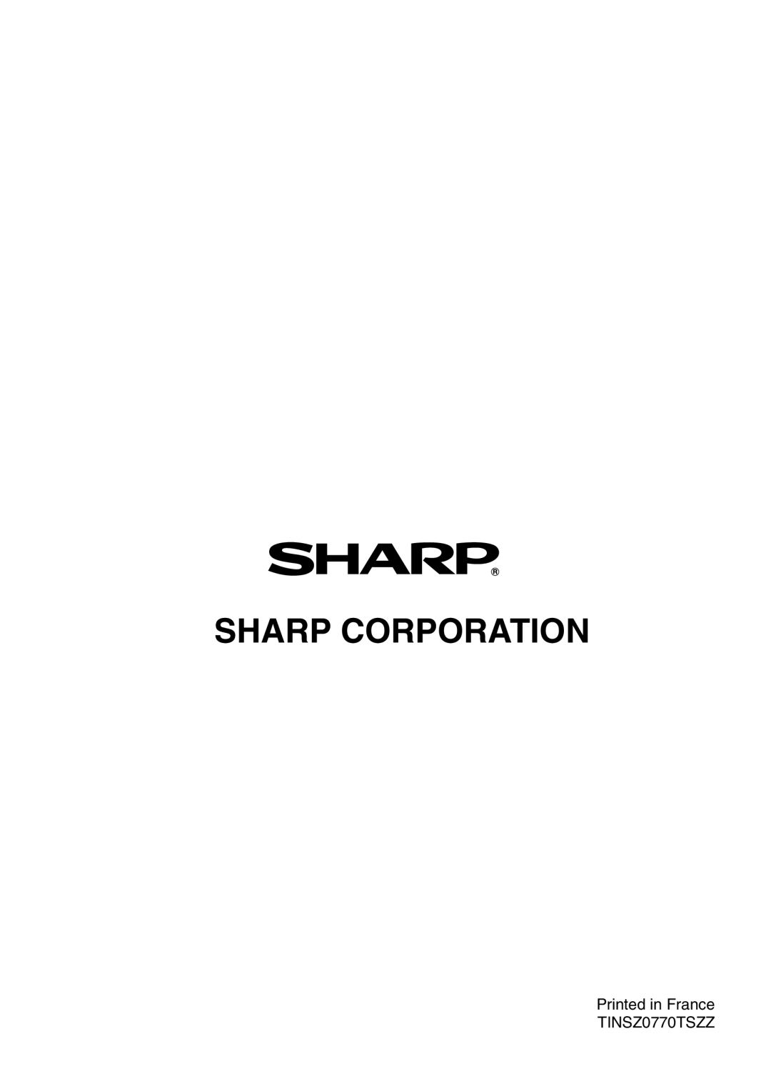 Sharp AR-152E, AR-122E operation manual Sharp Corporation 