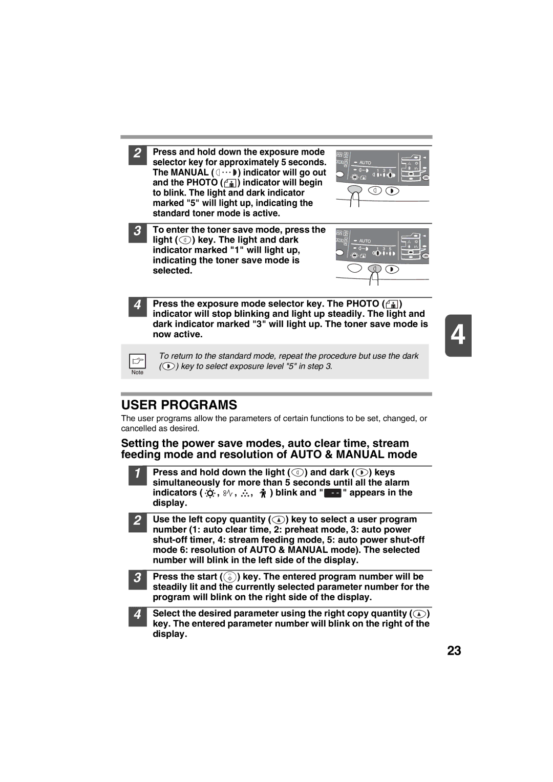 Sharp AR-157E, AR-153E operation manual User Programs 