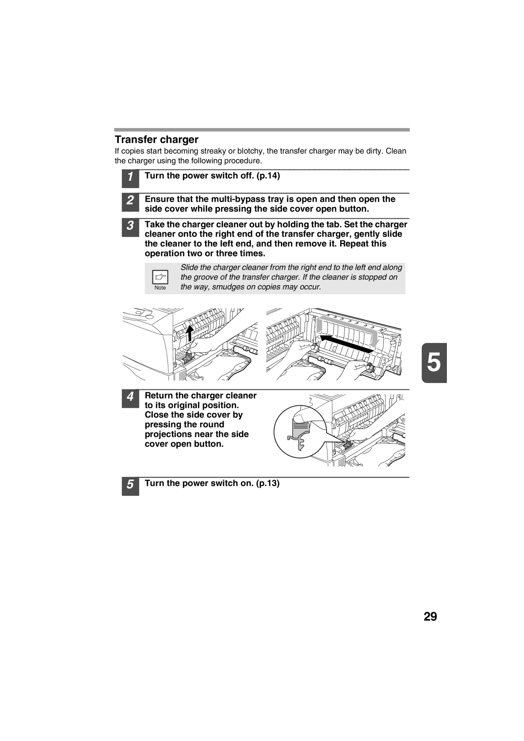 Sharp AR-157E, AR-153E operation manual Transfer charger 